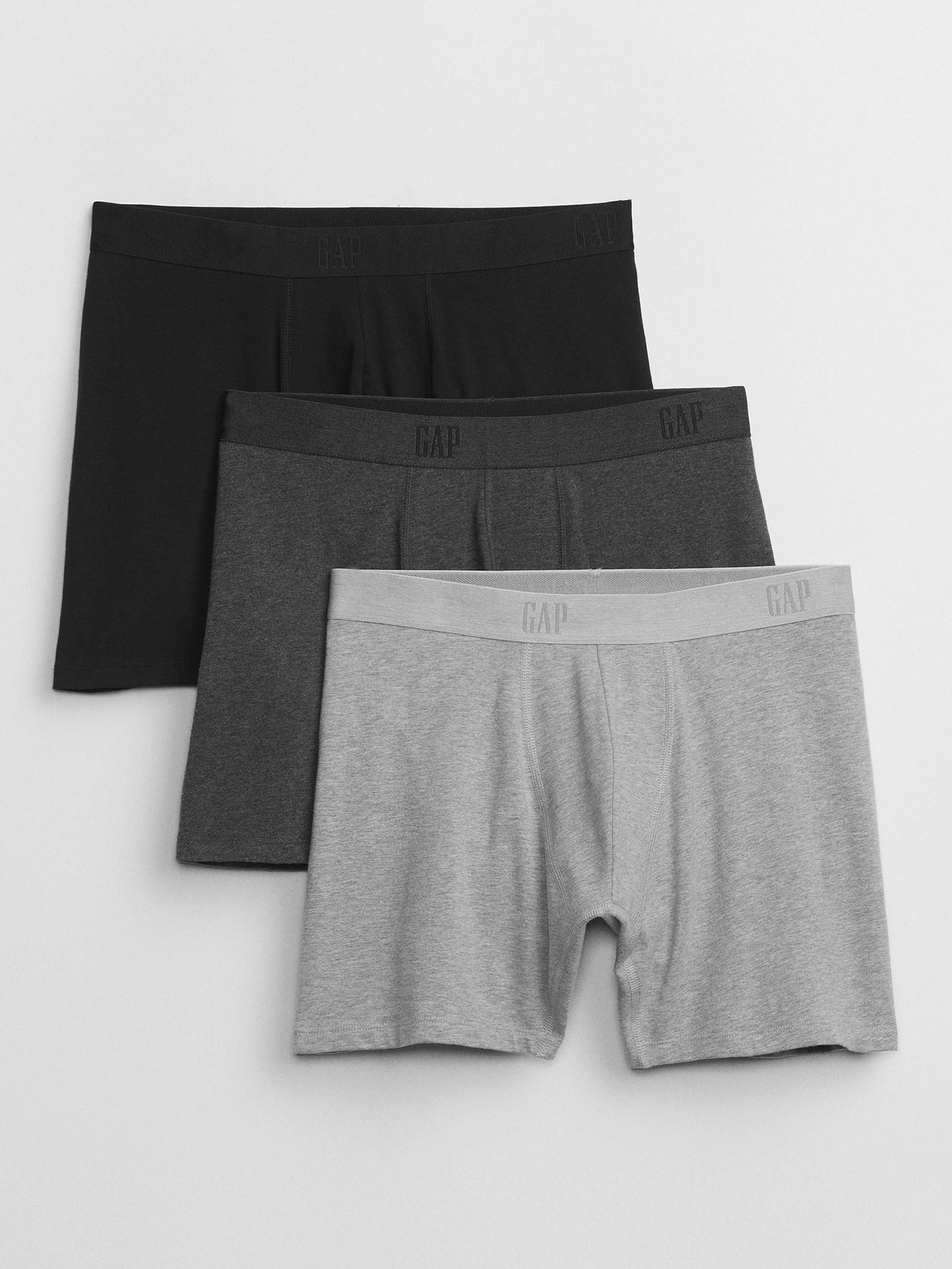 Grey/Black Cotton Logo 3 Pack Boxers (782187) | £25