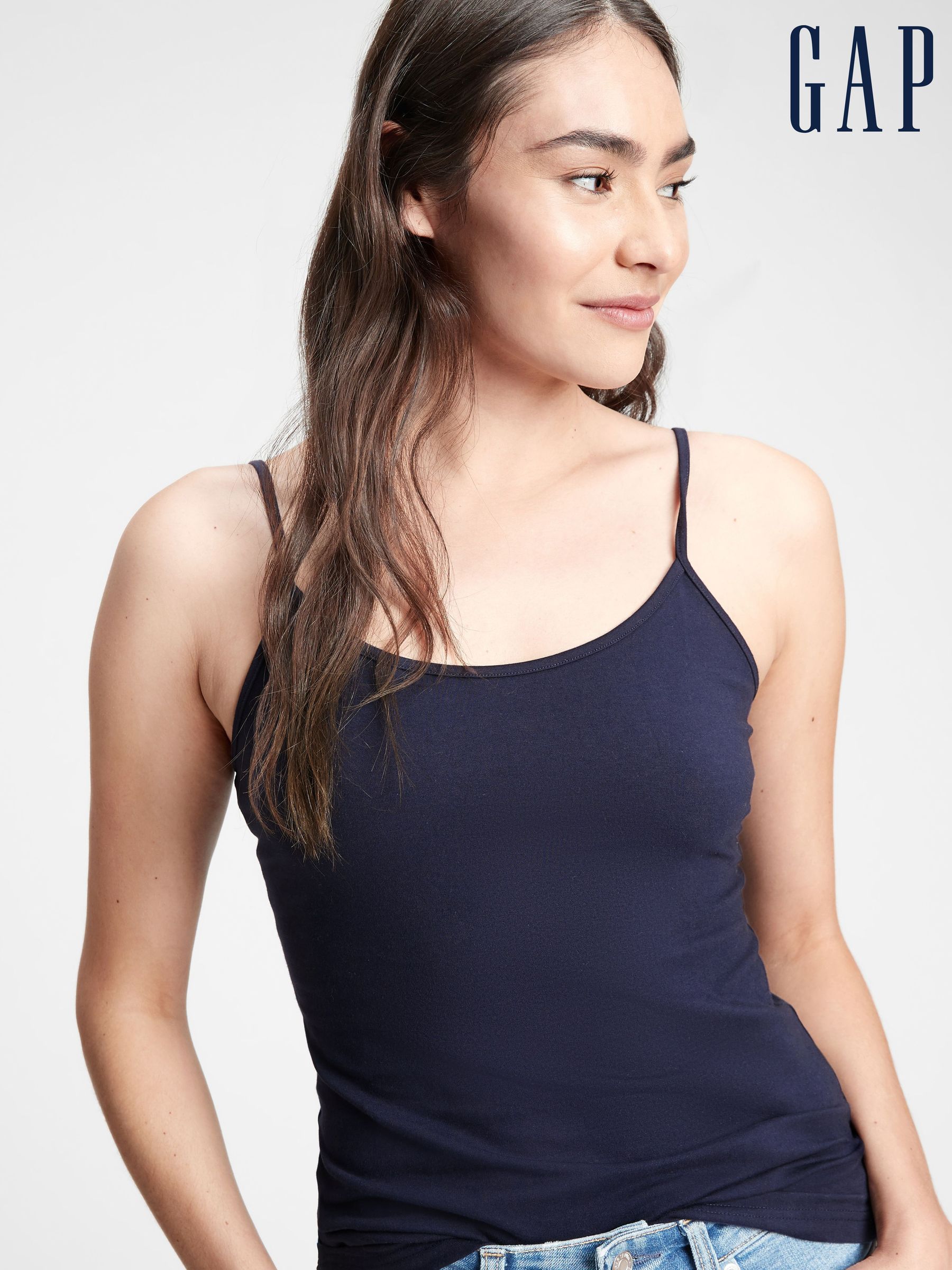 Navy Blue Fitted Adjustable Strappy Top (782202) | £10