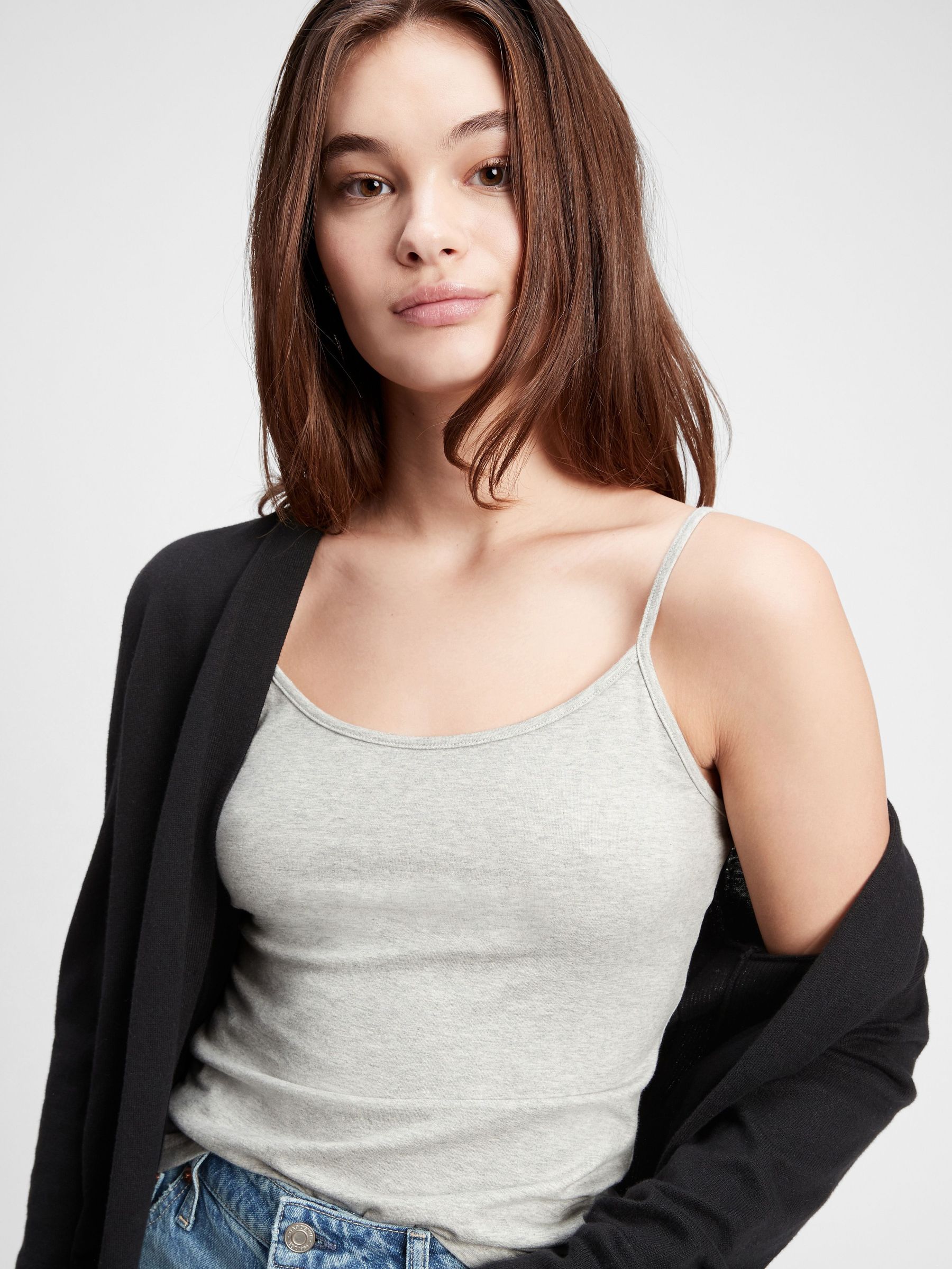Grey Fitted Adjustable Strappy Top (782229) | £10