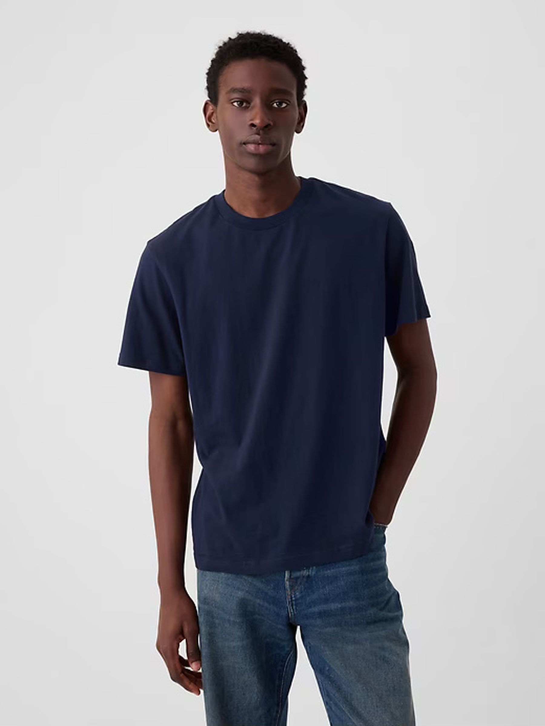 Blue Crew Neck Classic 100% Cotton Short Sleeve T-Shirt (782792) | £12
