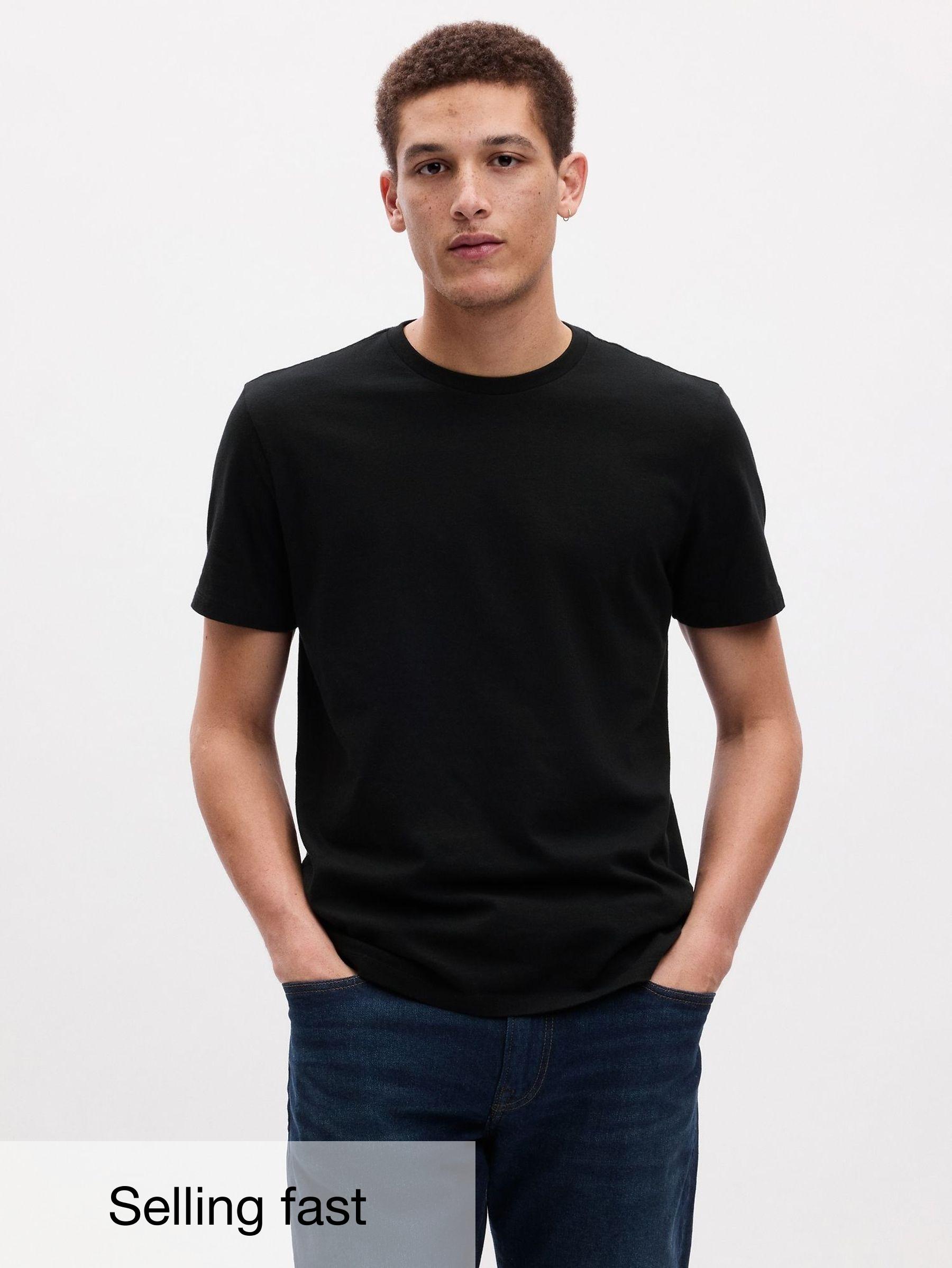Black Crew Neck Classic 100% Cotton Short Sleeve T-Shirt (782807) | £12