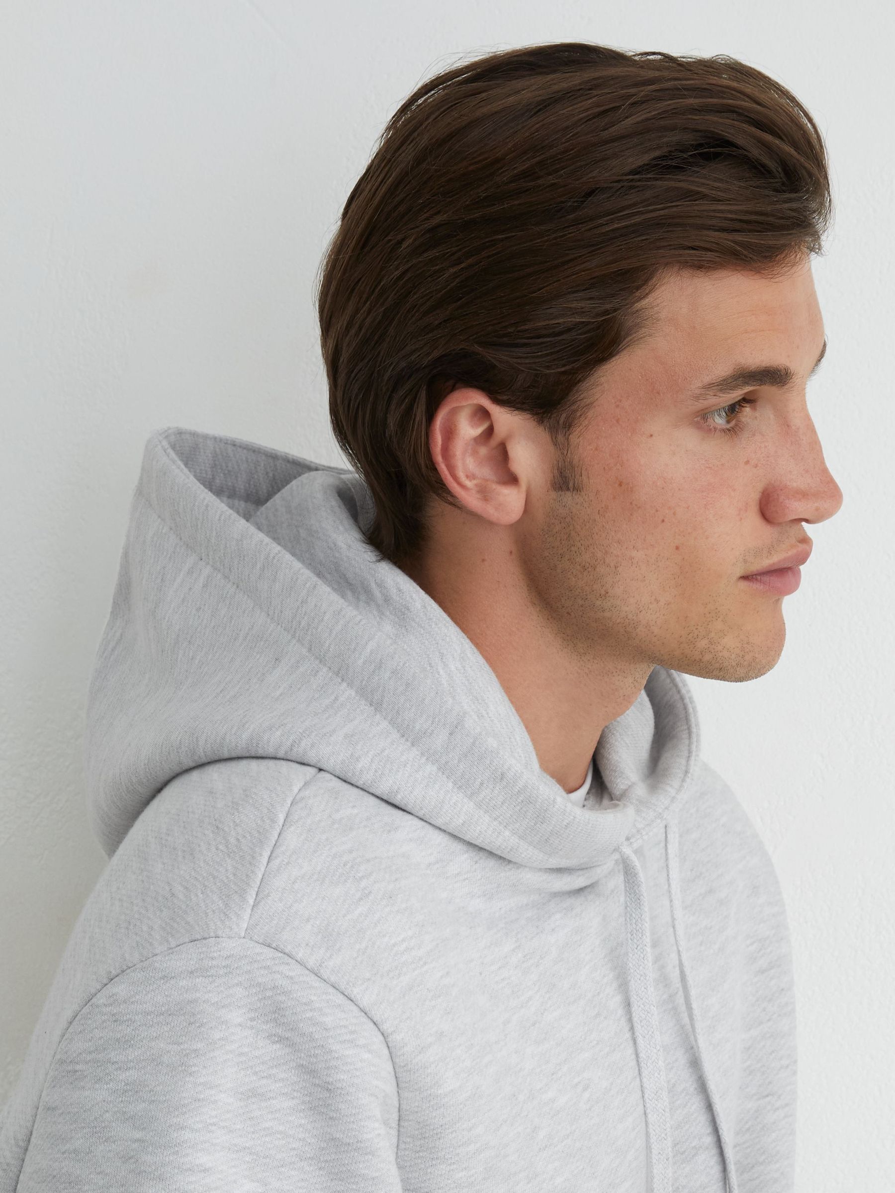 Grey - Regular Heavyweight Cotton-blend Relaxed-fit Hoodie