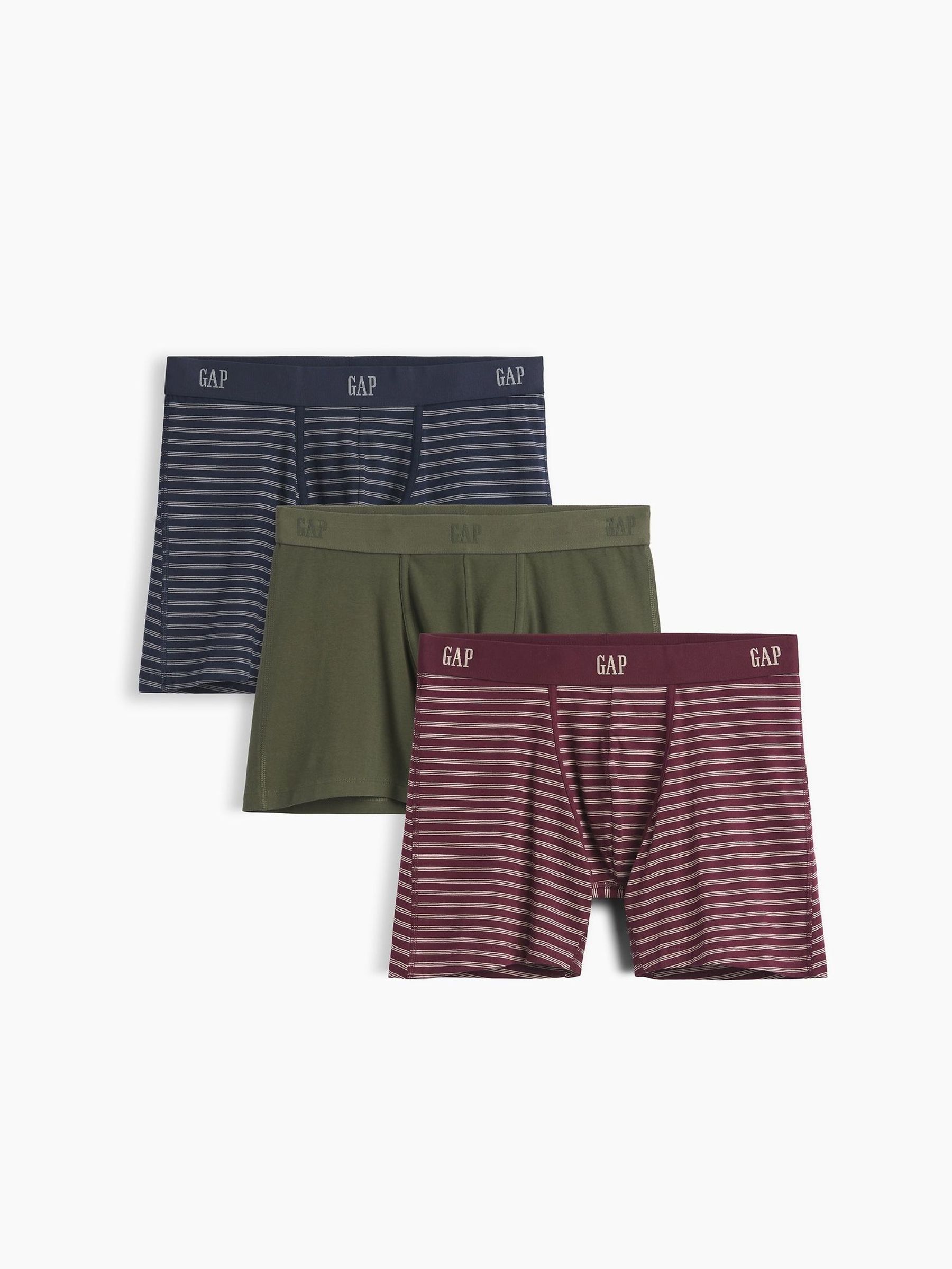 Multi - Regular 5 Inch Stretch Cotton Boxer Briefs 3-pack