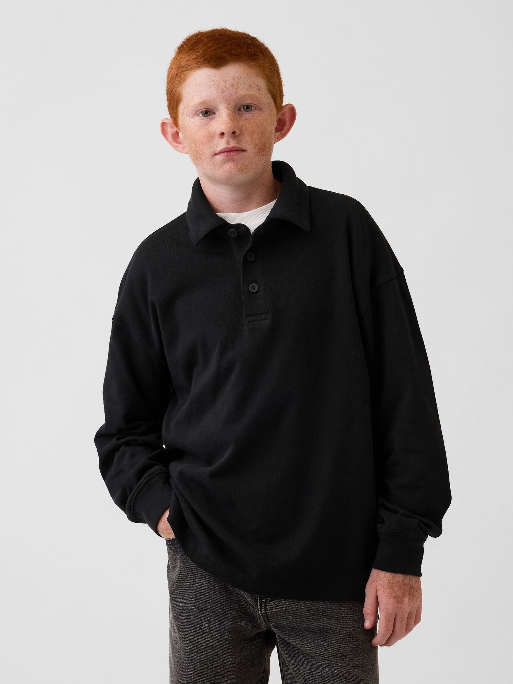 Black - Heavyweight Relaxed Polo Shirt