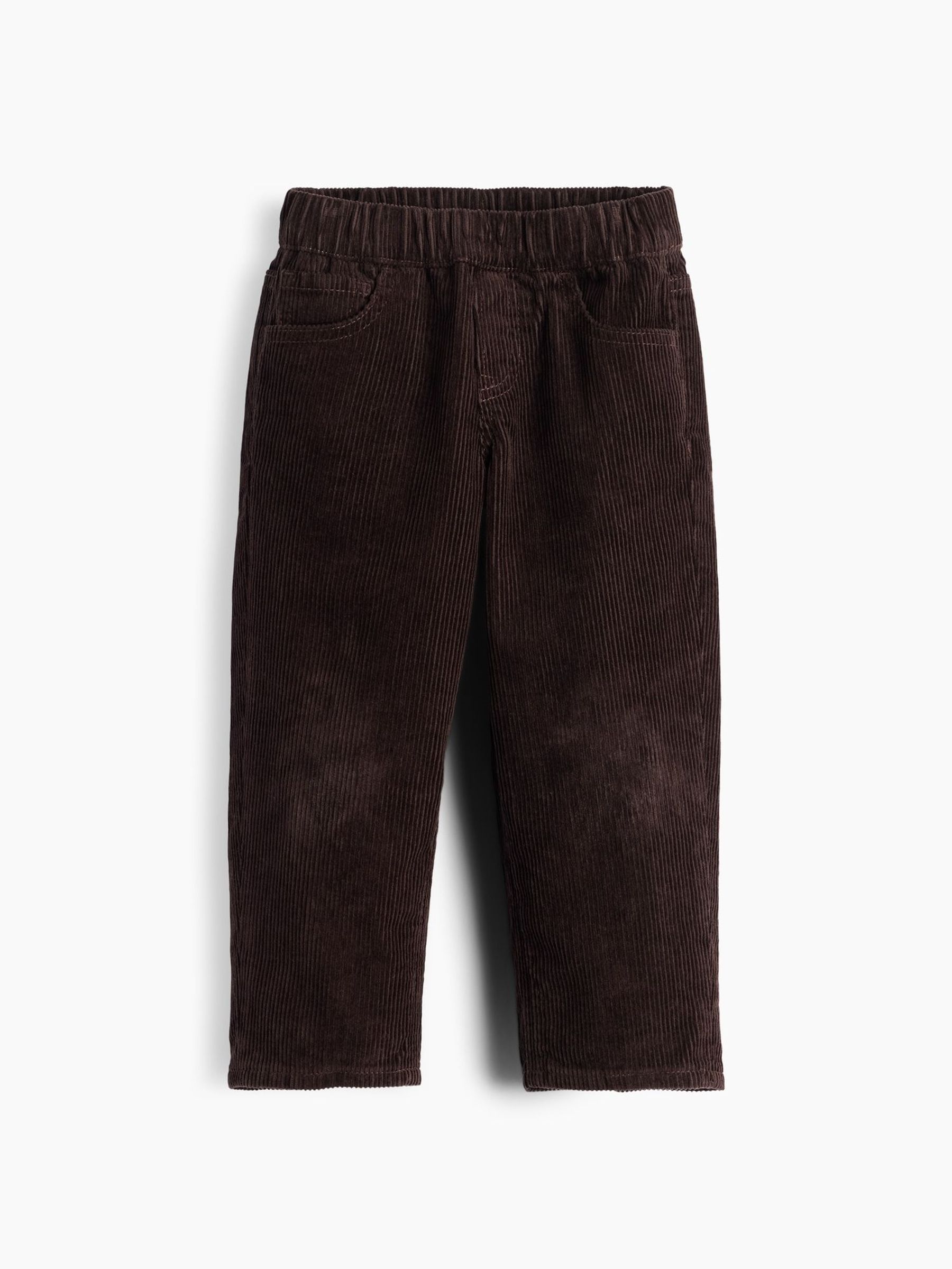 Brown - Corduroy Pull-on Baggy Jeans