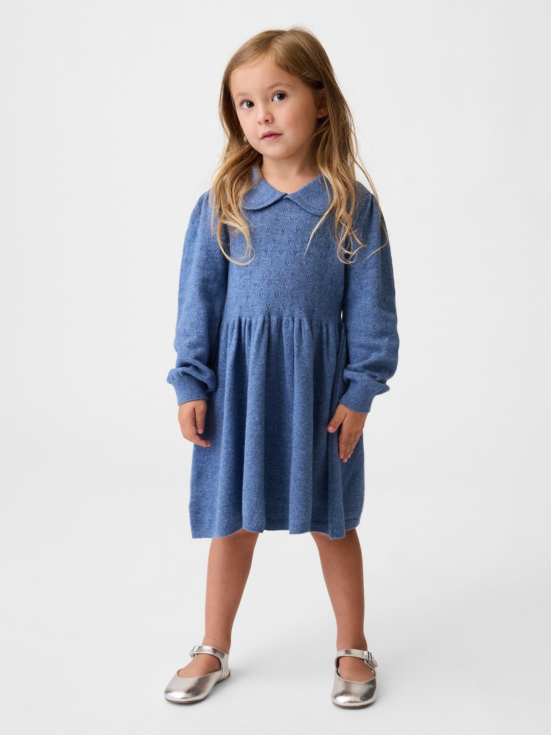 Blue - Cashsoft Collared Dress