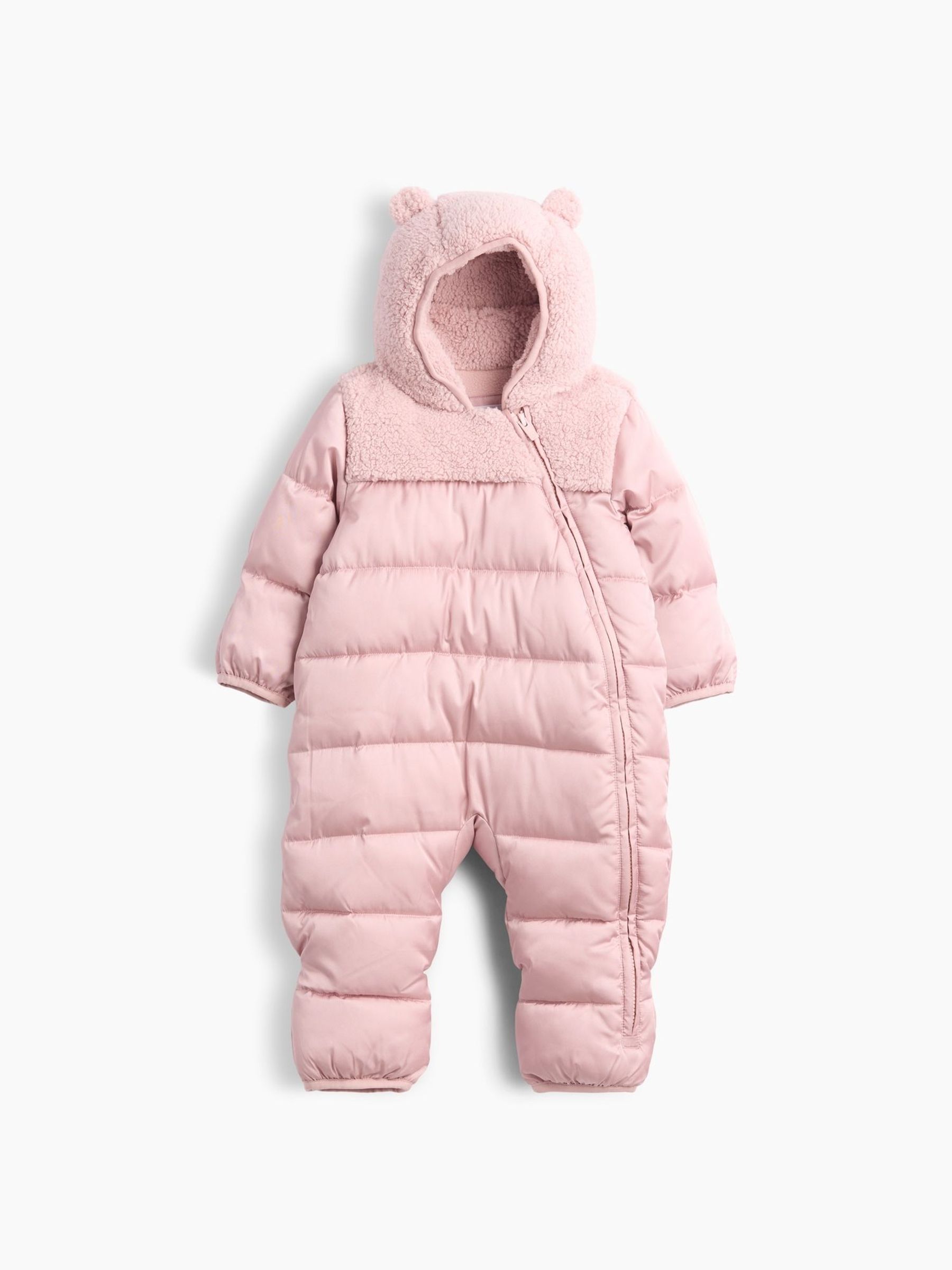 Pink - Hooded One-piece Snowsuit