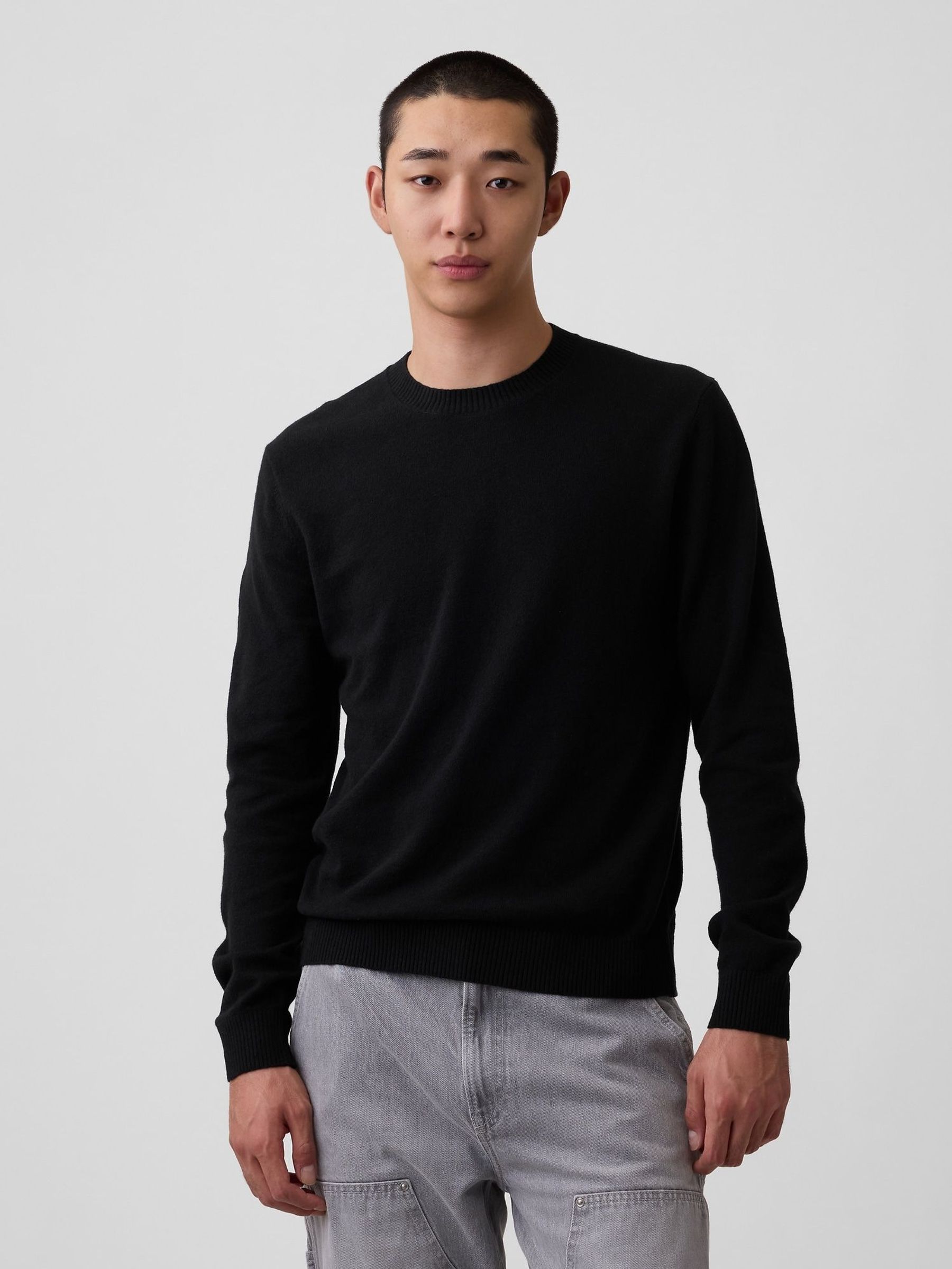 Black - Regular Cashsoft Crew Jumper