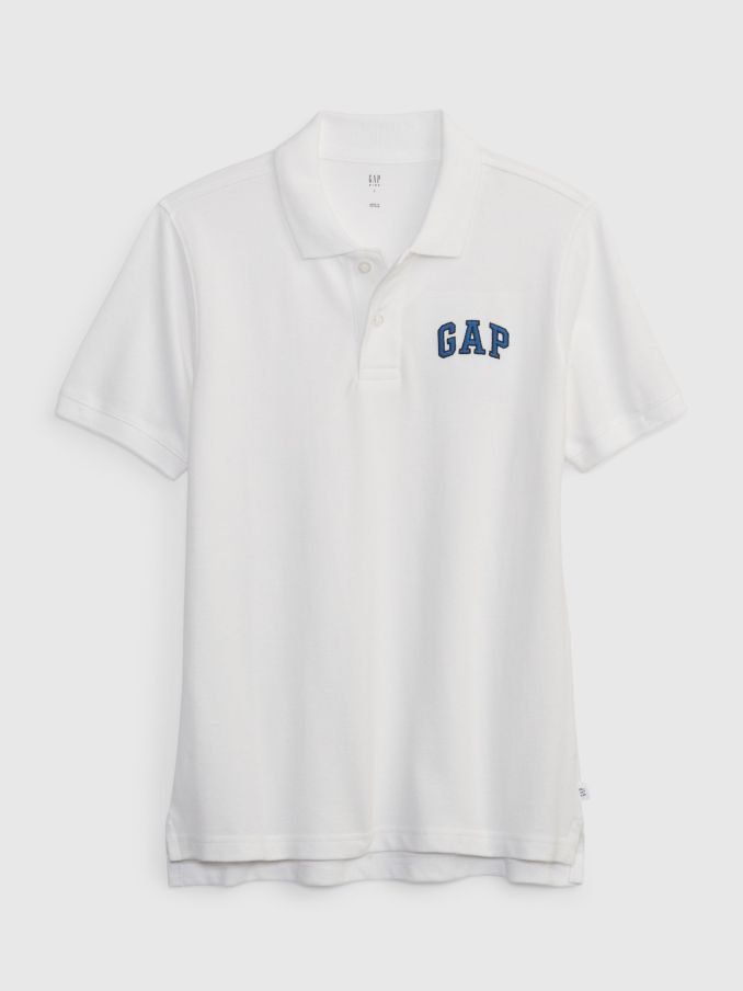 White Logo Short Sleeve Polo Shirt (4-13yrs) (806580) | £12
