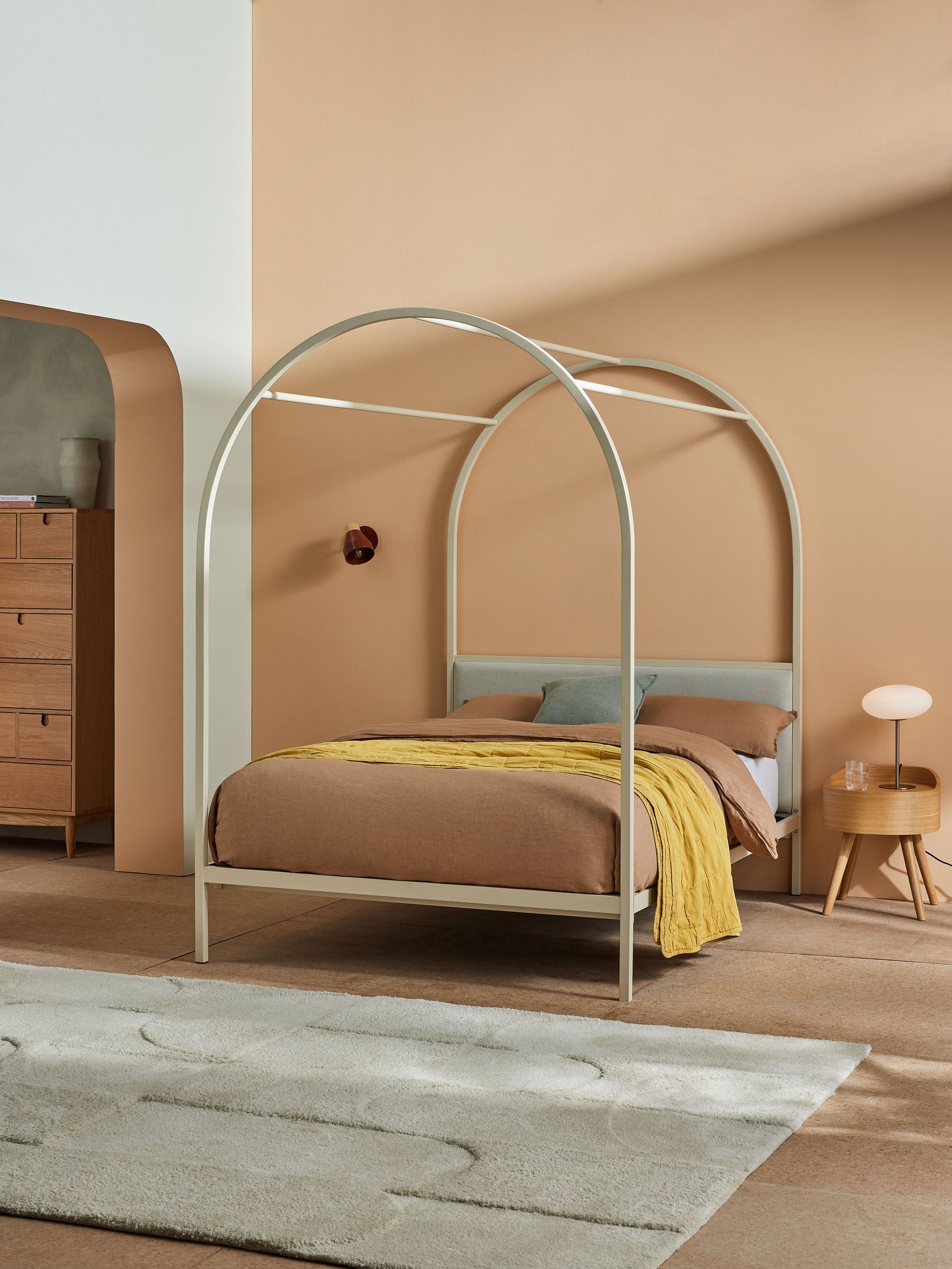 Romy Four Poster Bed in Putty (814377) | £499 - £550