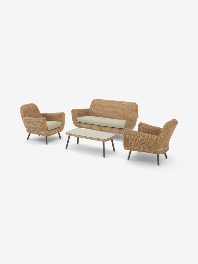 Jonah Garden Poly Rattan Lounge Set in Natural (817177) | £1,499