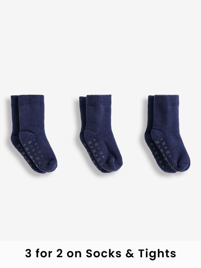 Navy Blue 3-Pack Extra Thick Socks (83N450) | £10.50