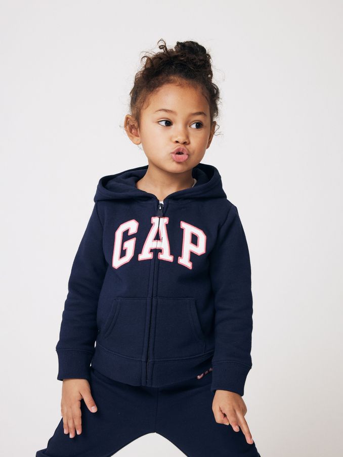 Navy Blue Logo Arch Baby Zip Through Hoodie (Newborn-5yrs) (841026) | £20