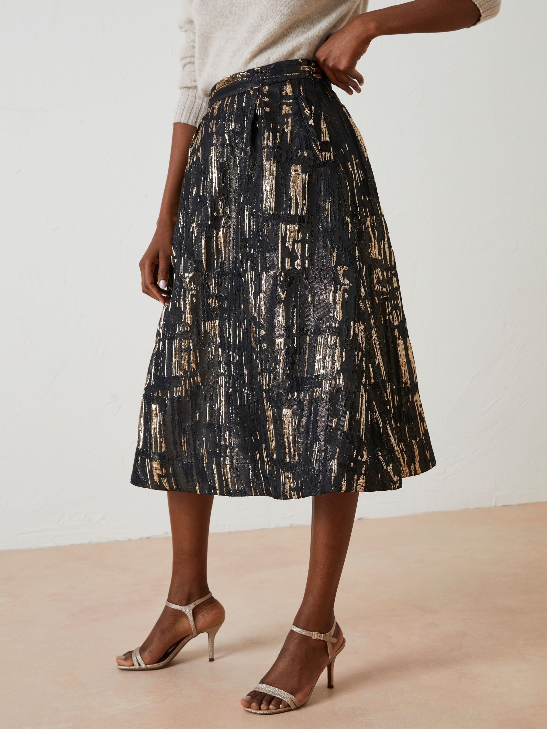 Black Cleo Jacquard Skirt (842462) | £40