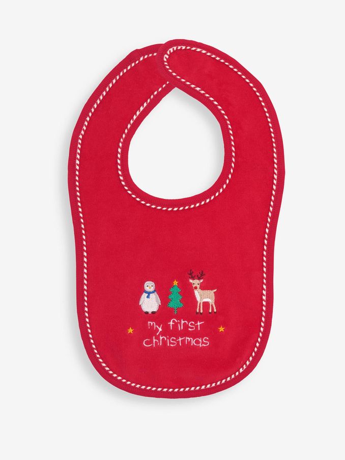 Red My First Christmas Bib (84A726) | £2
