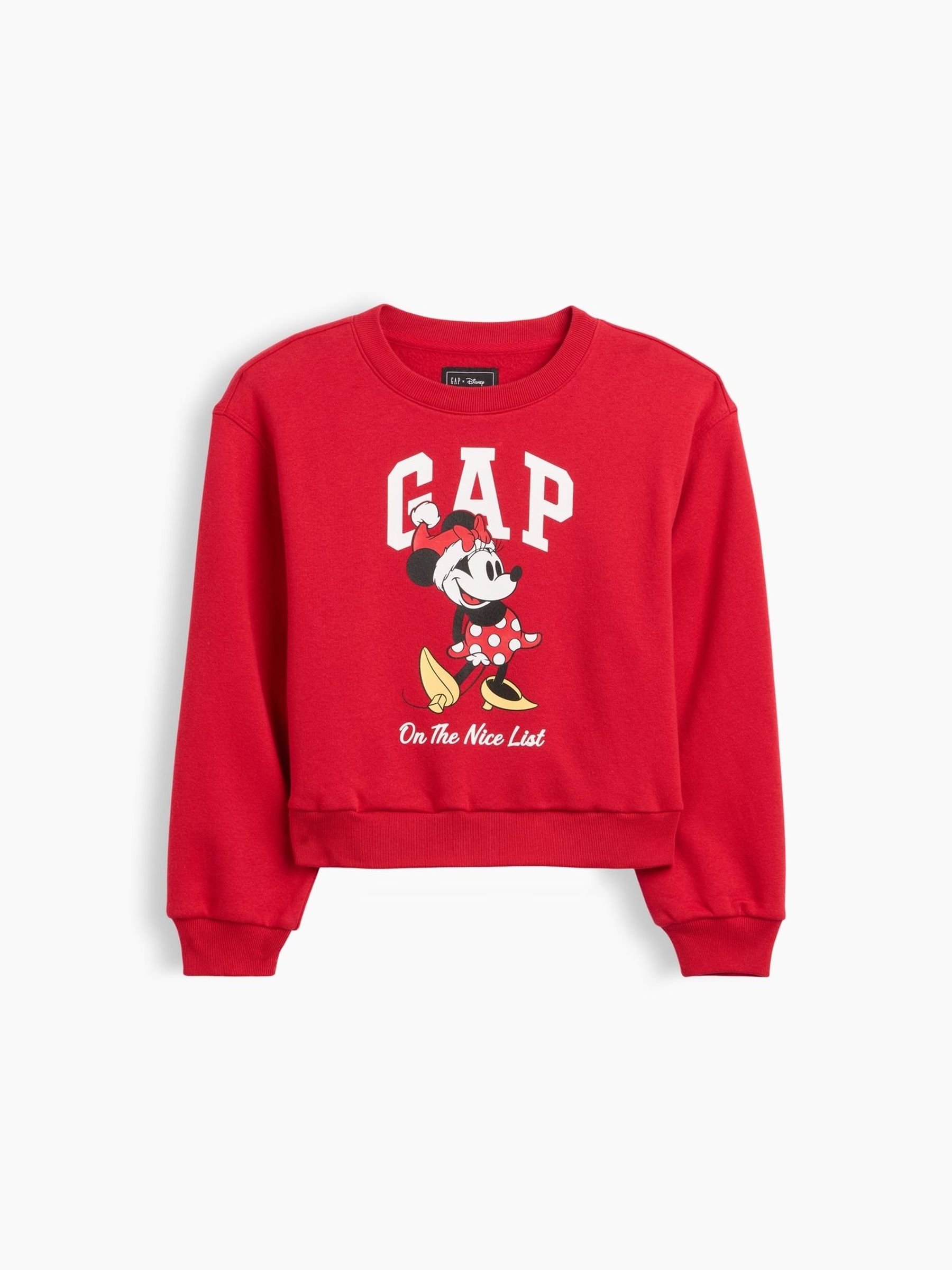 Red Christmas Minnie Mouse - Disney Relaxed Wedge Logo Sweatshirt