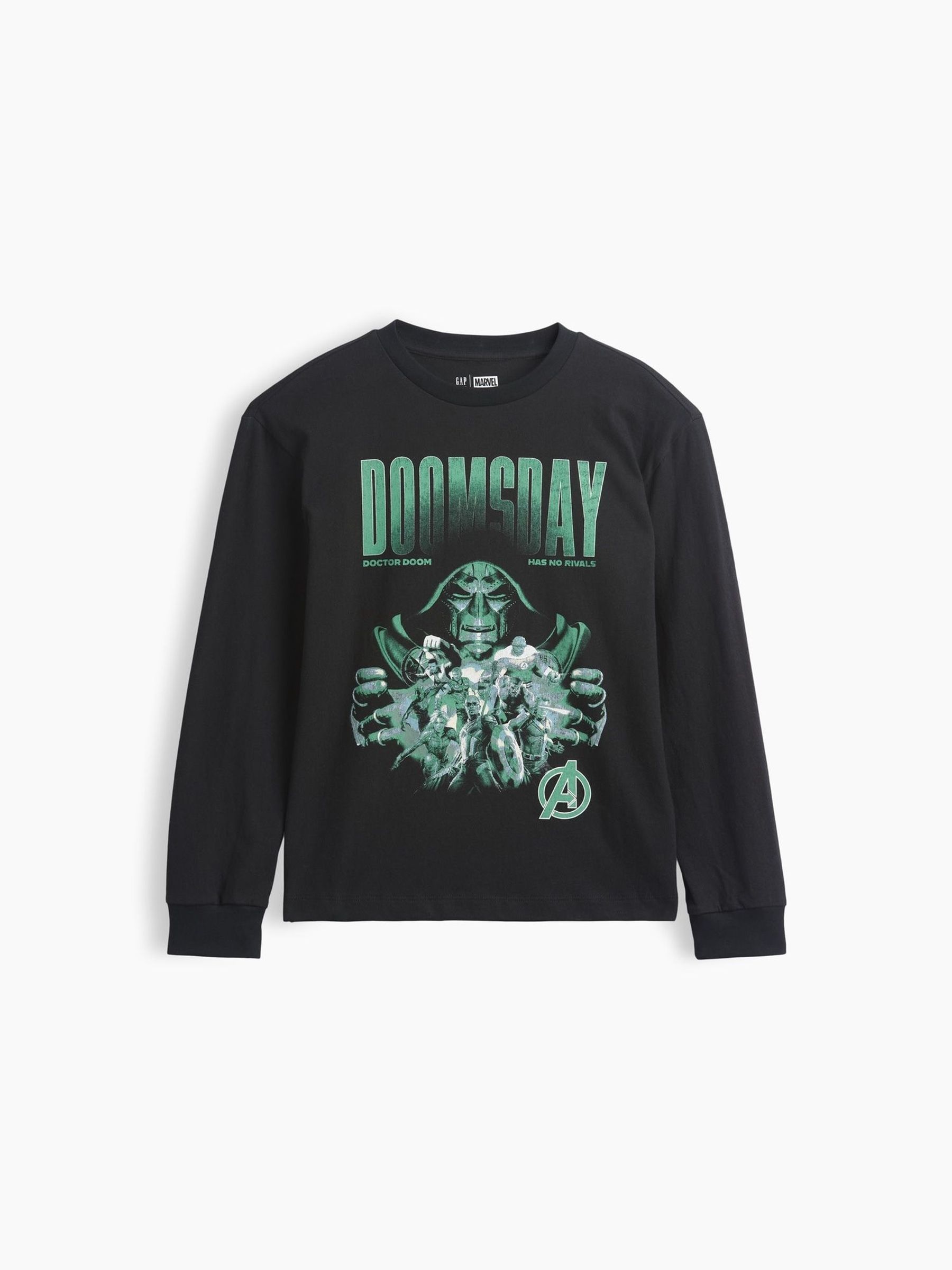 Black Dr Doom - Marvel Relaxed Graphic Long Sleeve T-shirt