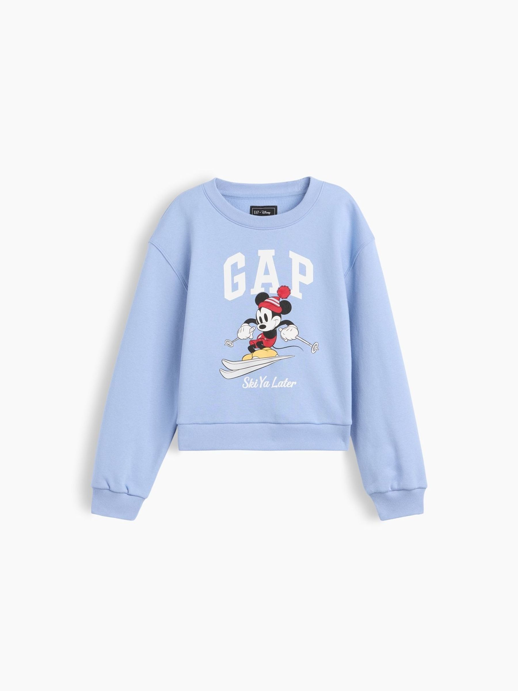 Blue Skiing Mickey Mouse - Disney Relaxed Wedge Logo Sweatshirt