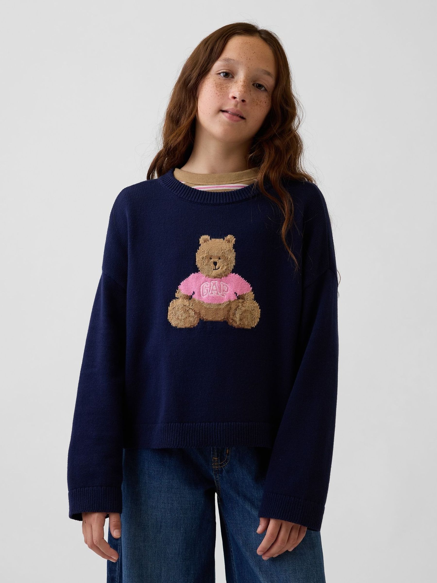 Navy - Brannan Bear Oversized Jumper