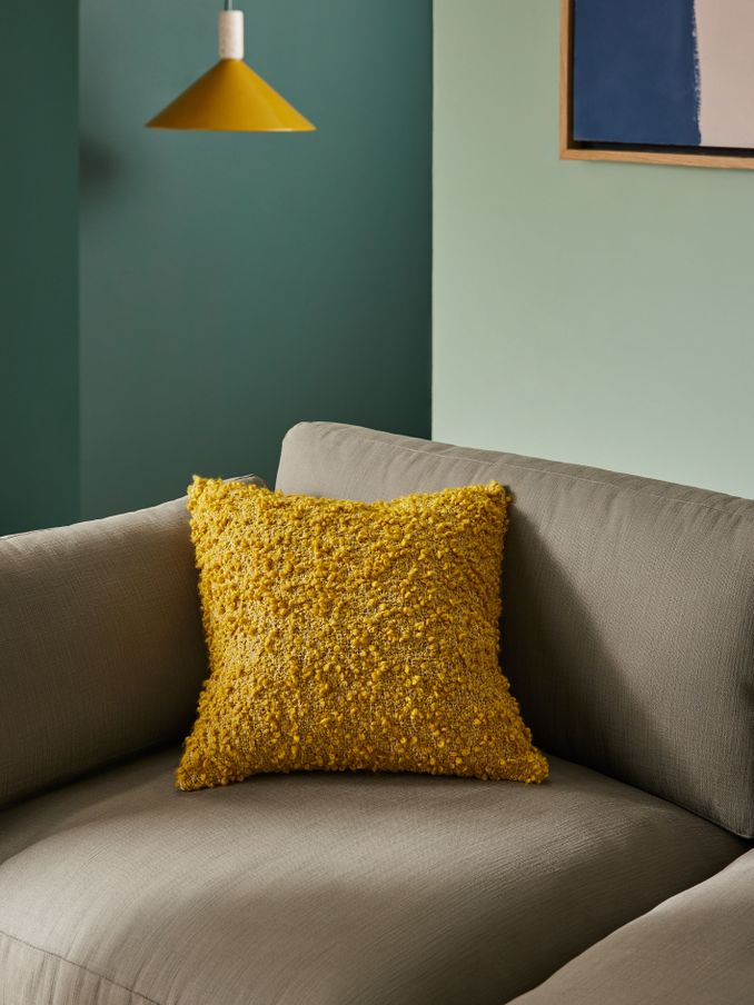 Agda Cosy Boucle Cushion in Yellow (863895) | £22