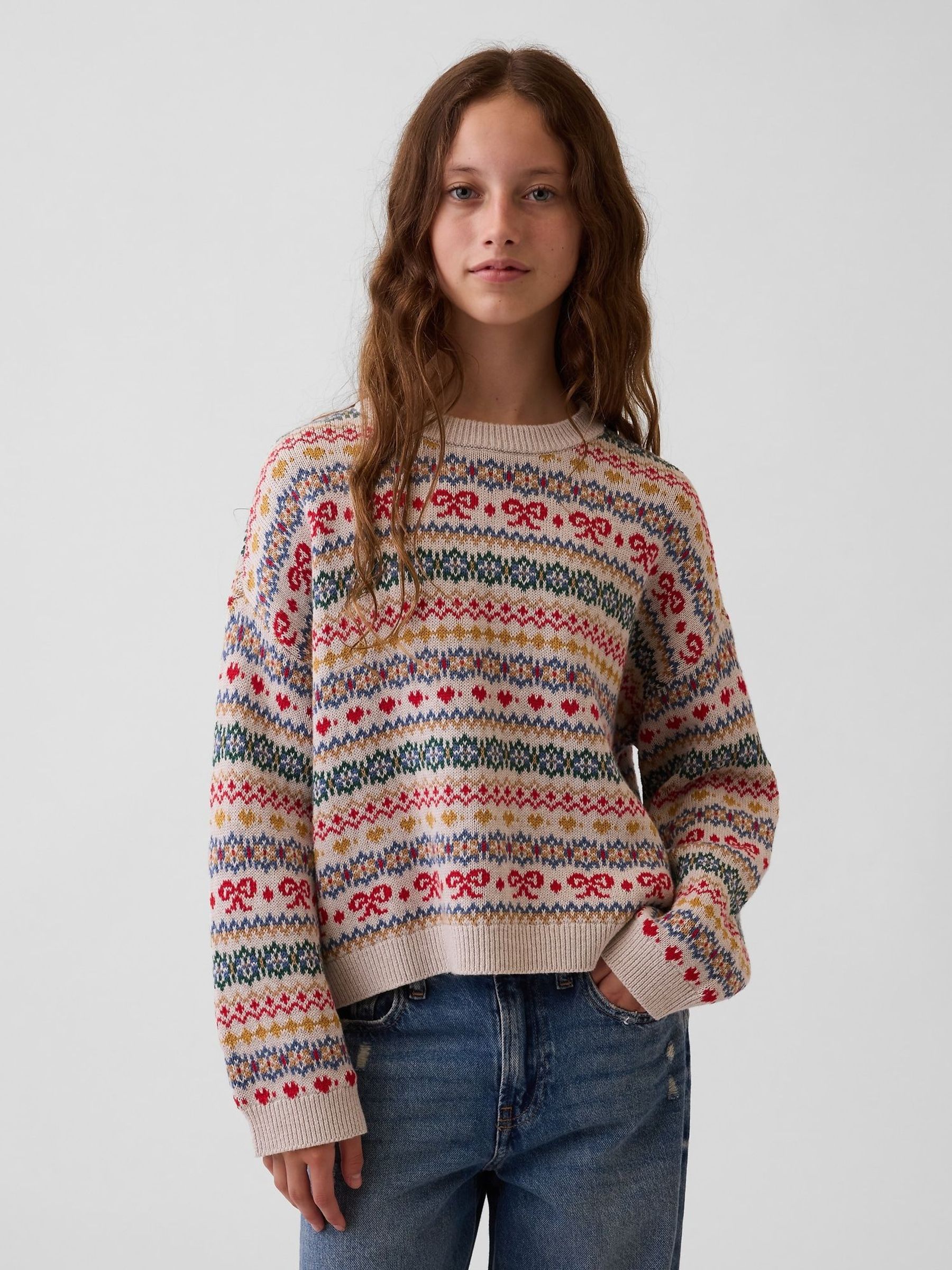 Fair Isle - Oversized Crew Neck Jumper