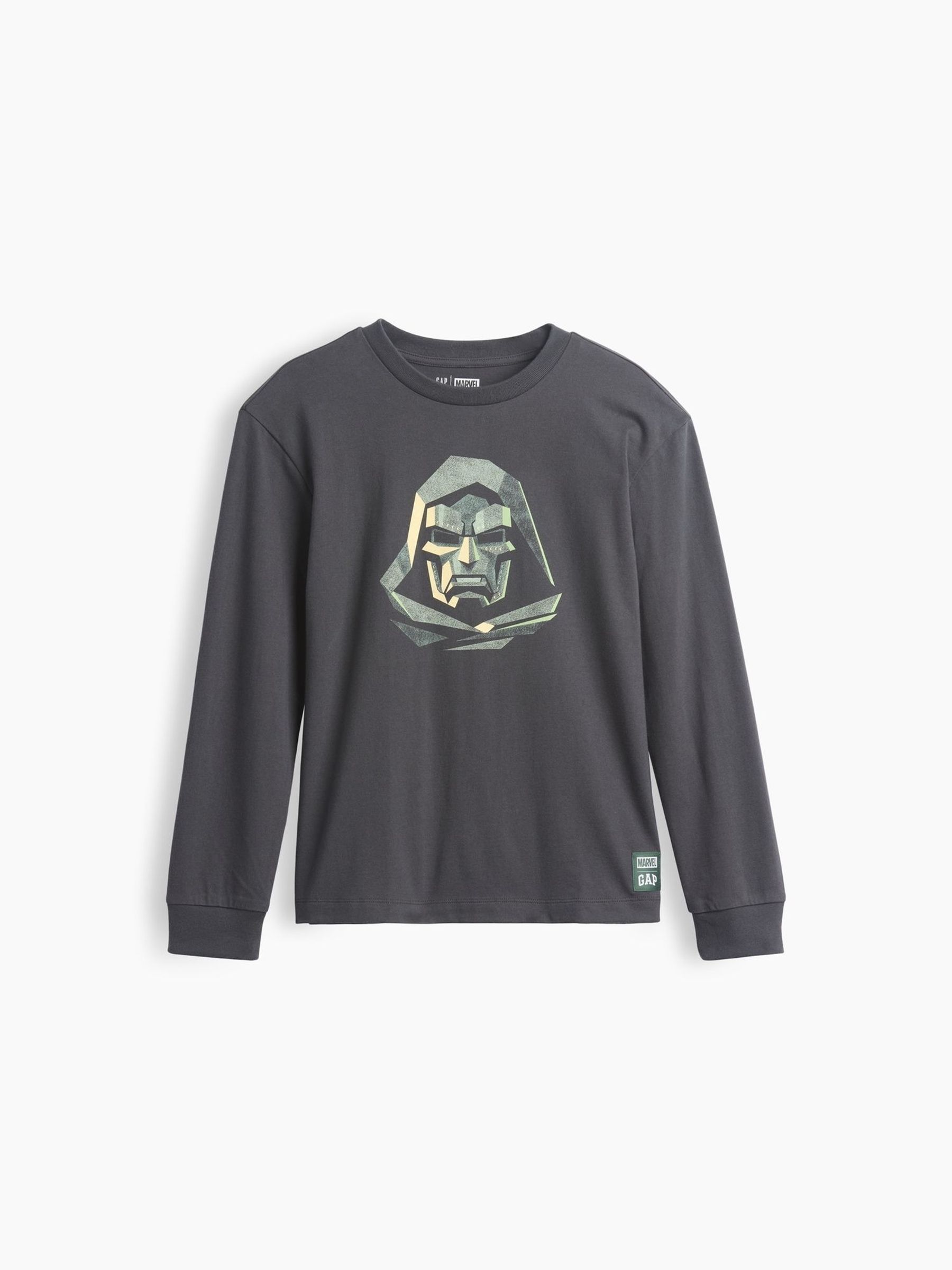 Charcoal Dr Doom - Marvel Relaxed Graphic Long Sleeve T-shirt