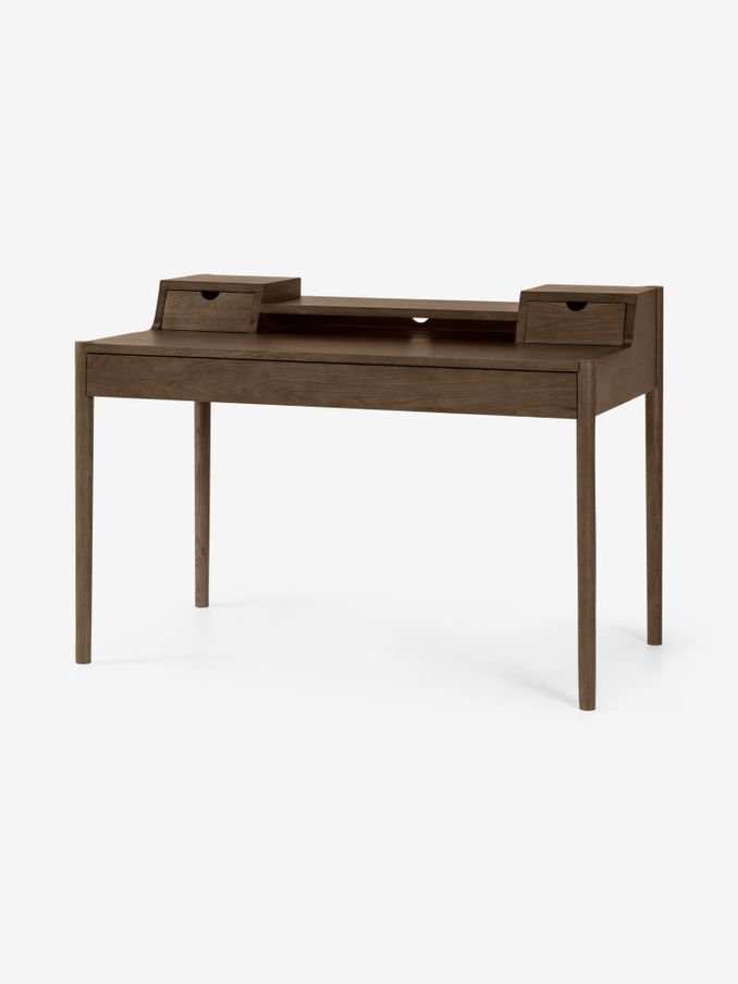 Leonie Wide Office Desk in Dark Oak (864824) | £599