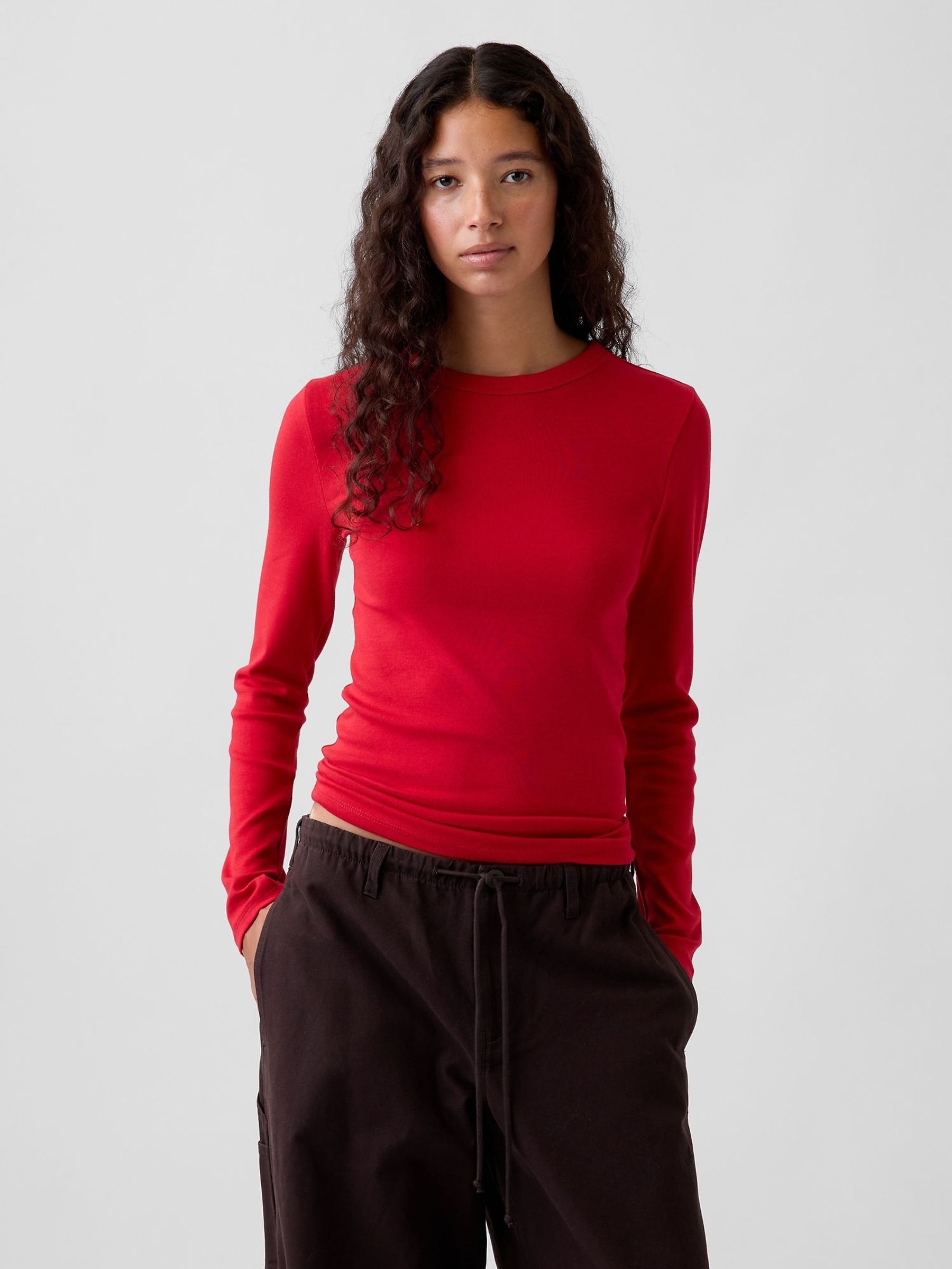 Red - Modern Long Sleeve T-shirt