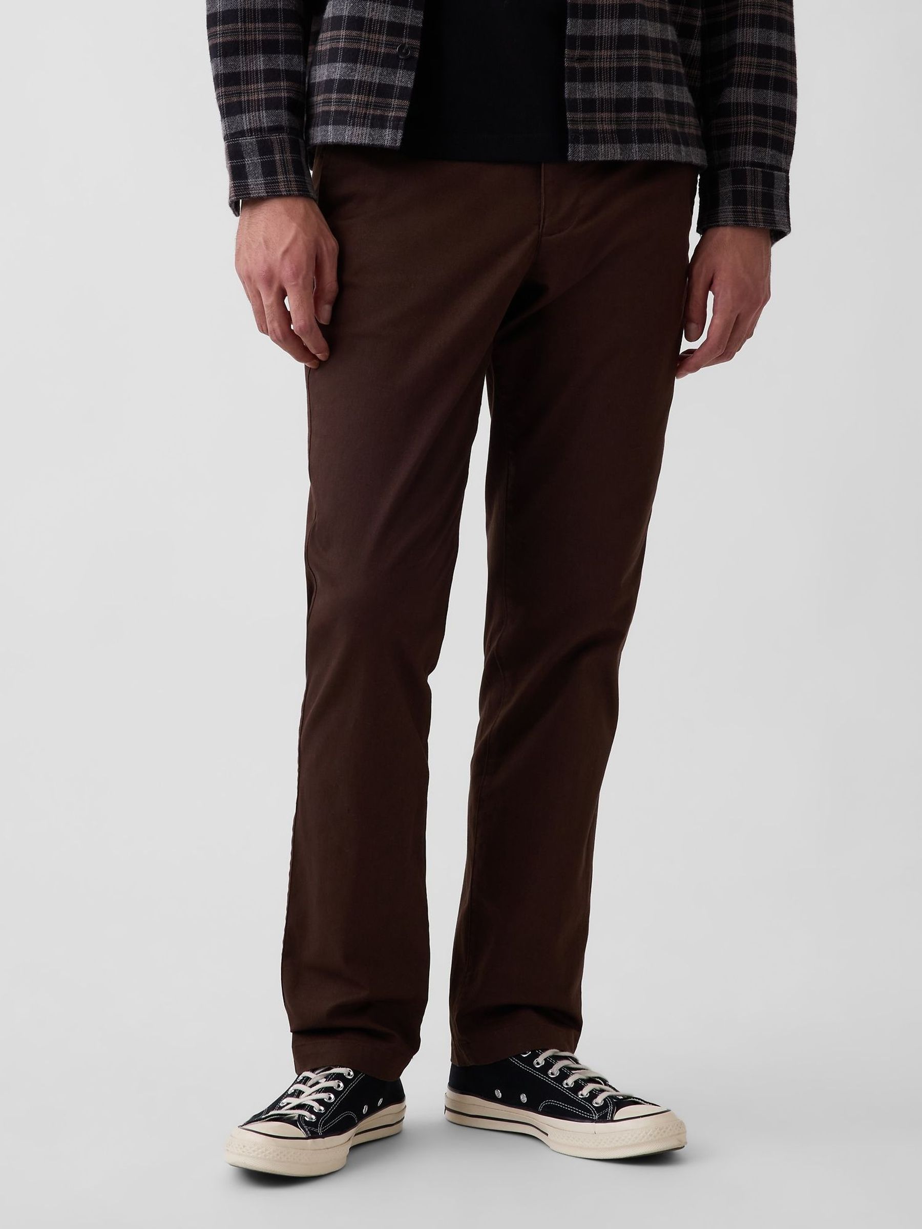 Dark Brown - Regular Modern Straight Chinos