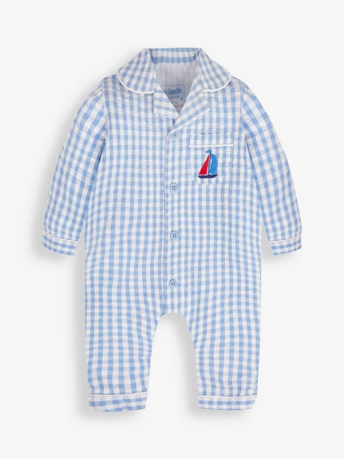 Blue Gingham All-In-One Pyjamas (867865) | £12