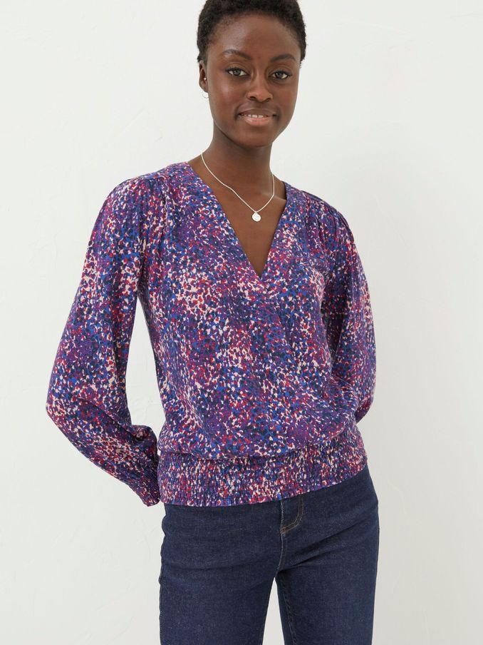 Purple Remi Craft Floral Wrap Top (871059) | £25