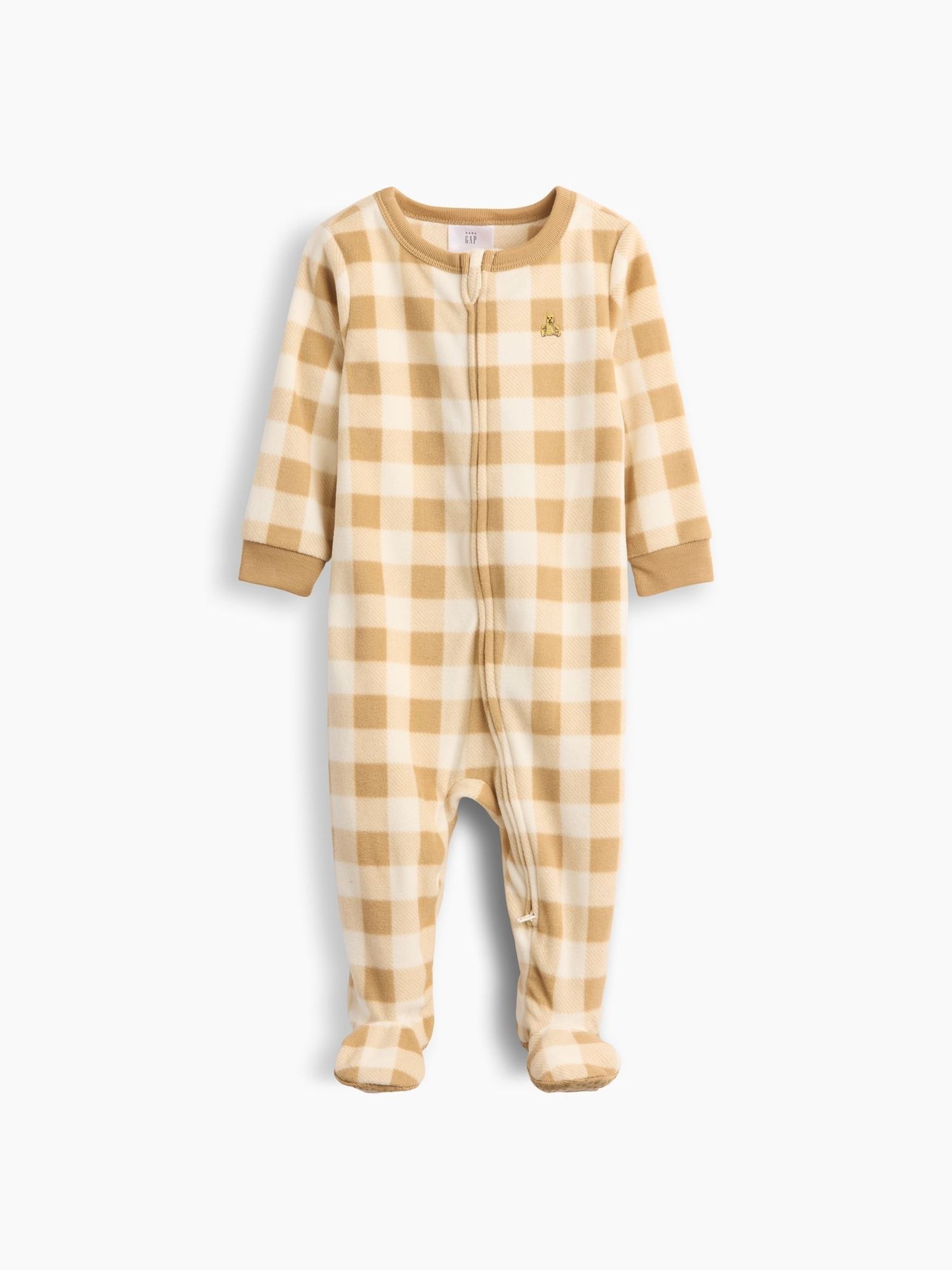 Brown Gingham - Sleepsuit