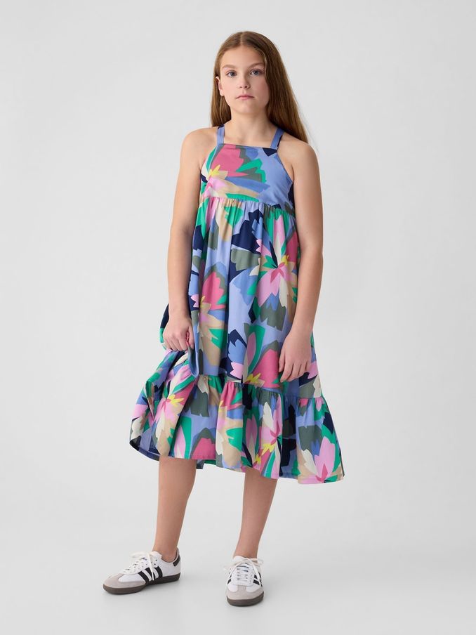 Blue Print Cotton Midi Dress (4-13yrs) (873500) | £17