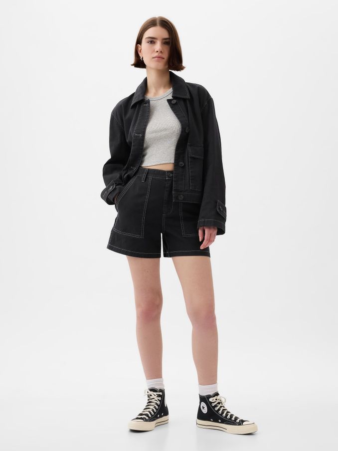 Black Cotton Twill Carpenter Shorts (873877) | £10
