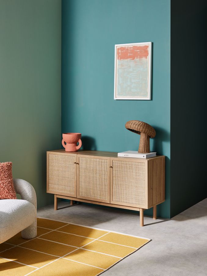 Pavia Rattan Large Sideboard in Oak Effect (874008) | £379