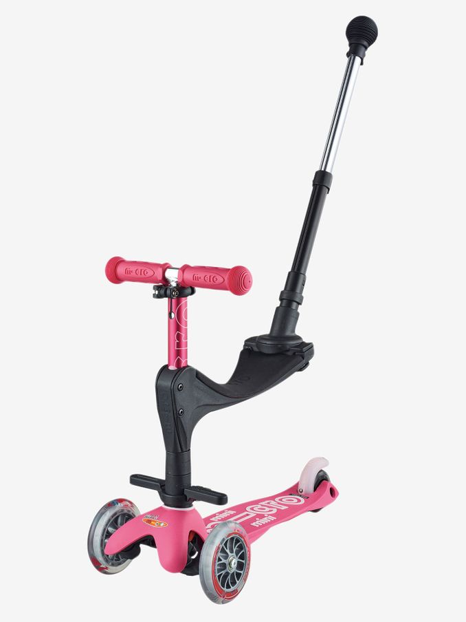 Mini Micro 3-in-1 Deluxe Push Along Scooter Pink
