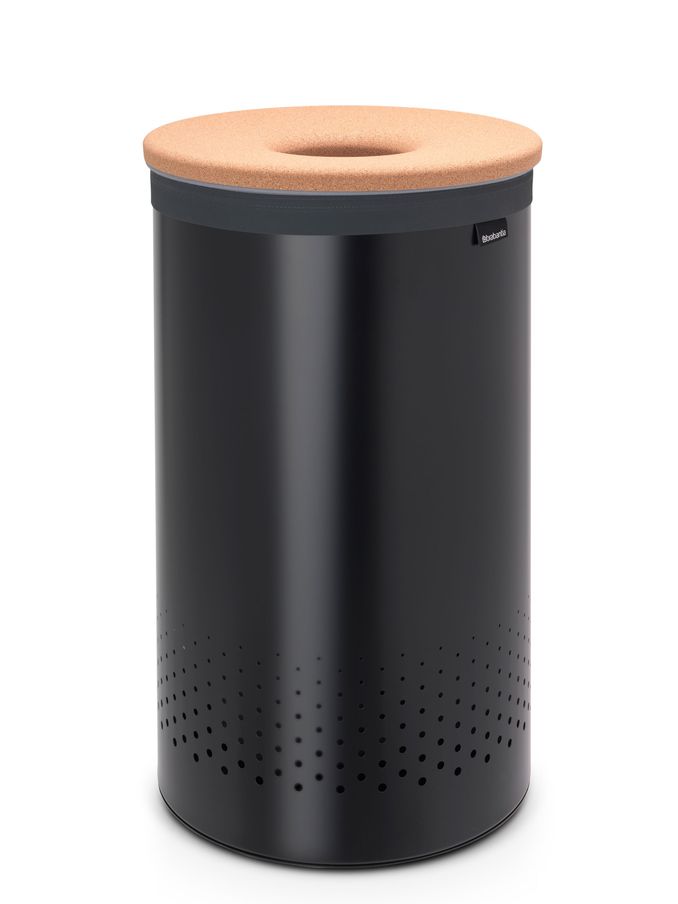 Brabantia Matt Black 60L Cork Lid Laundry Bin (880083) | £106