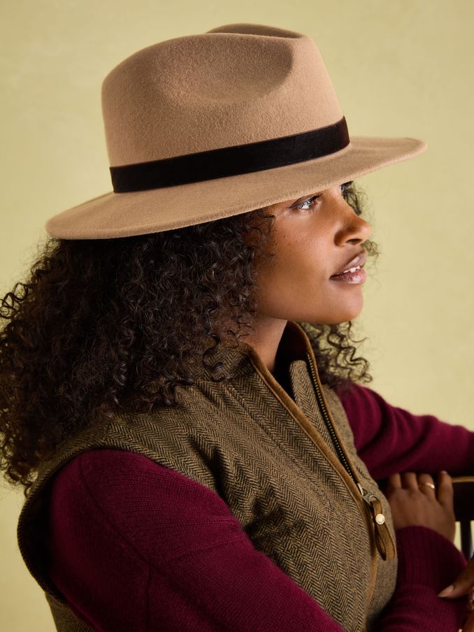 Maude Neutral Wool Fedora (882323) | £40