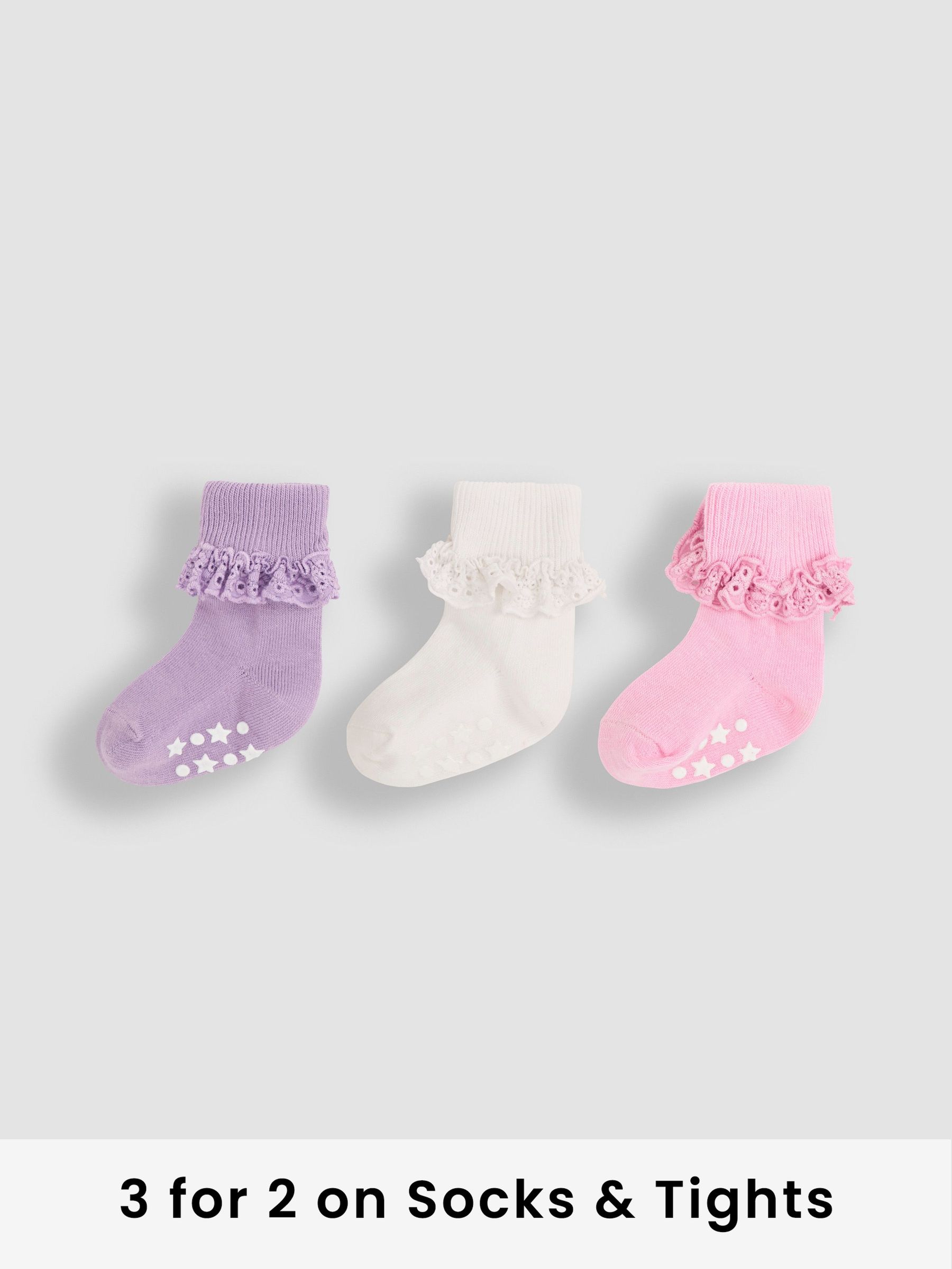 Lilac Pastel 3-Pack Frilly Socks (887422) | £9.50