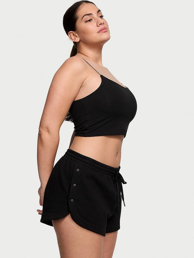 Pure Black Fleece Popper Shorts (888749) | £35
