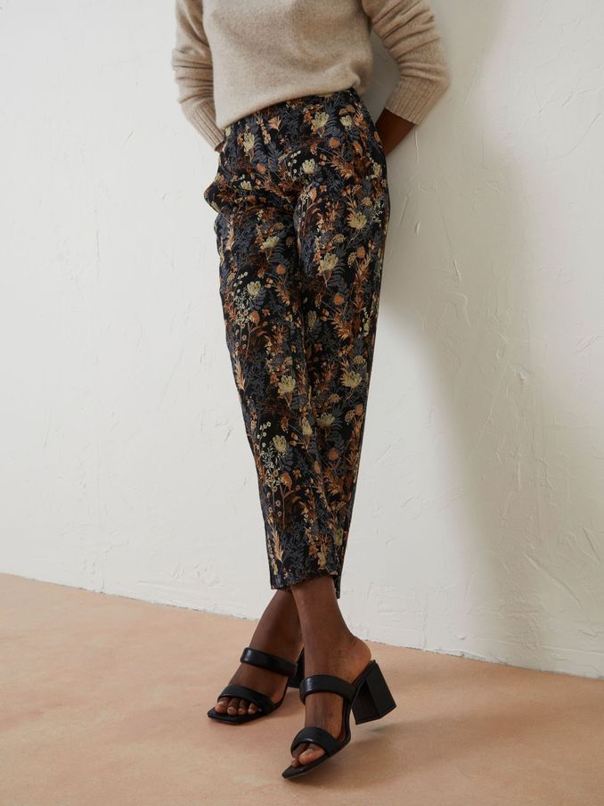 Black Isobelle Jacquard Trousers (890724) | £40