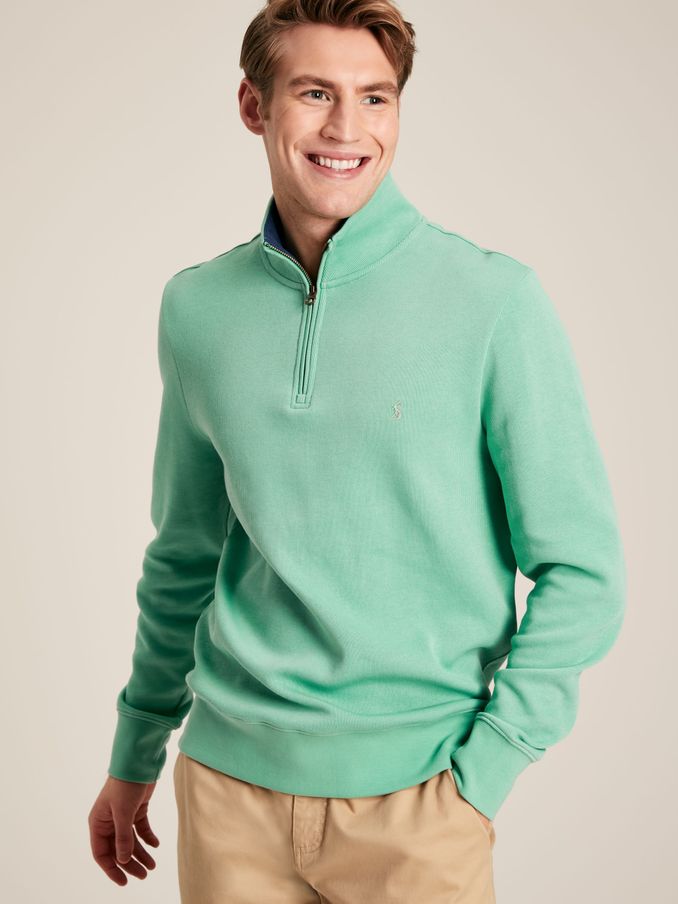 Alistair Green Quarter Zip Cotton Sweatshirt