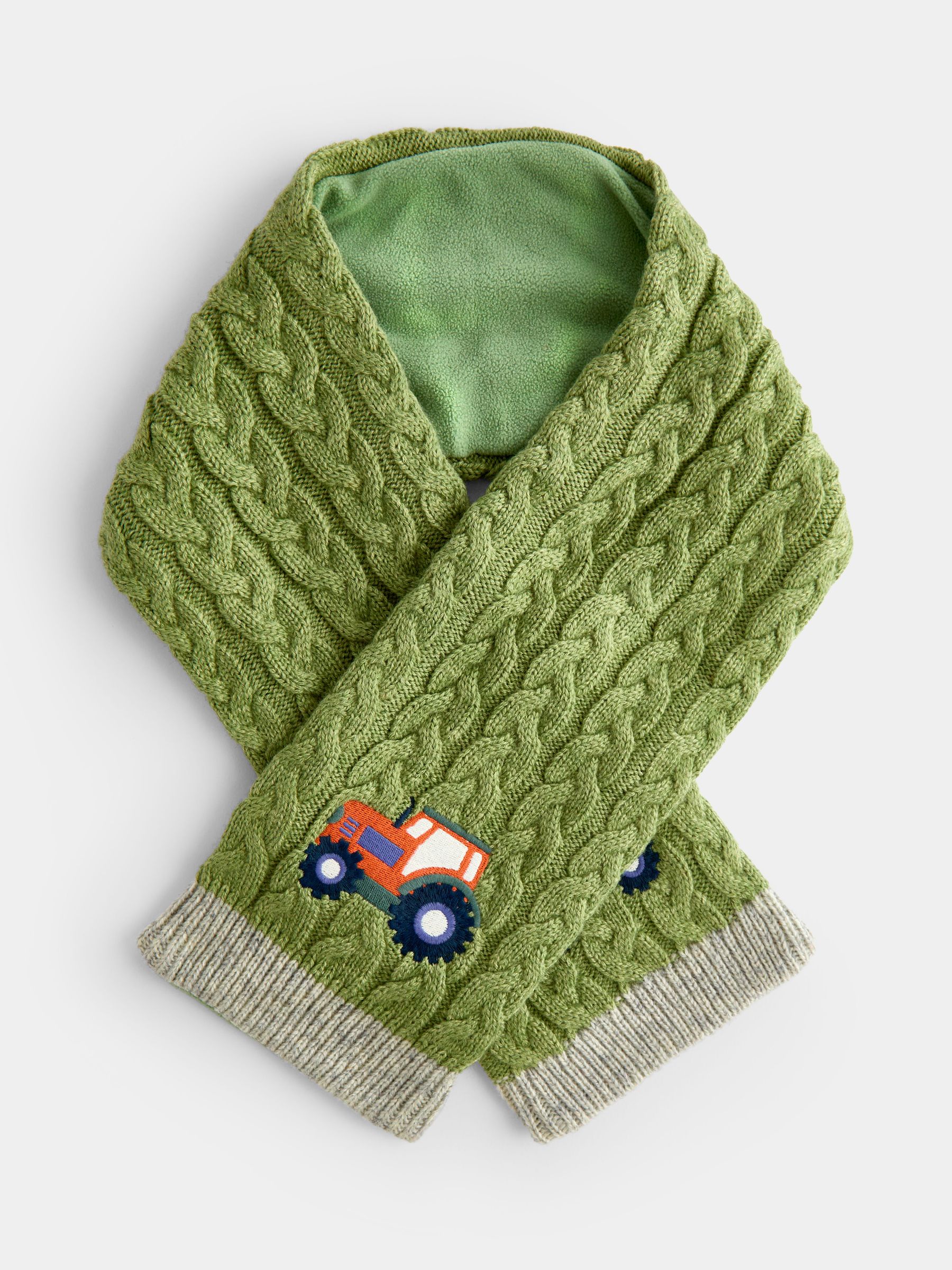 Green Gingham Tractor - Knitted Scarf