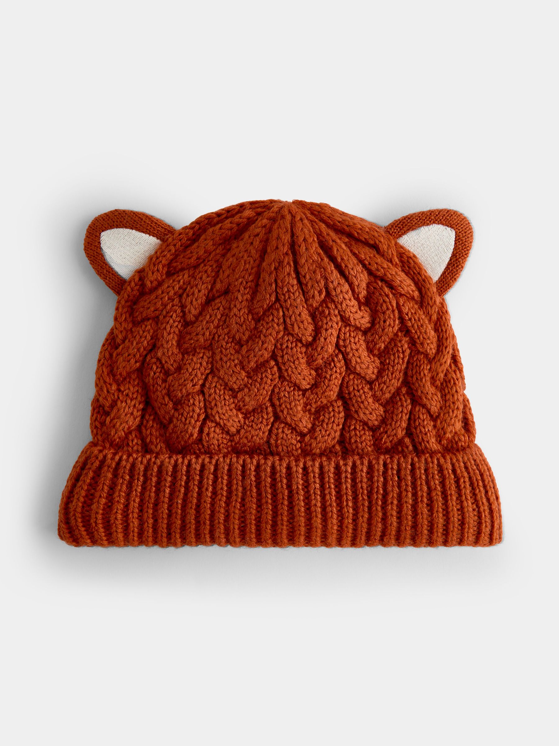 Orange Fox - Cable Knit Hat