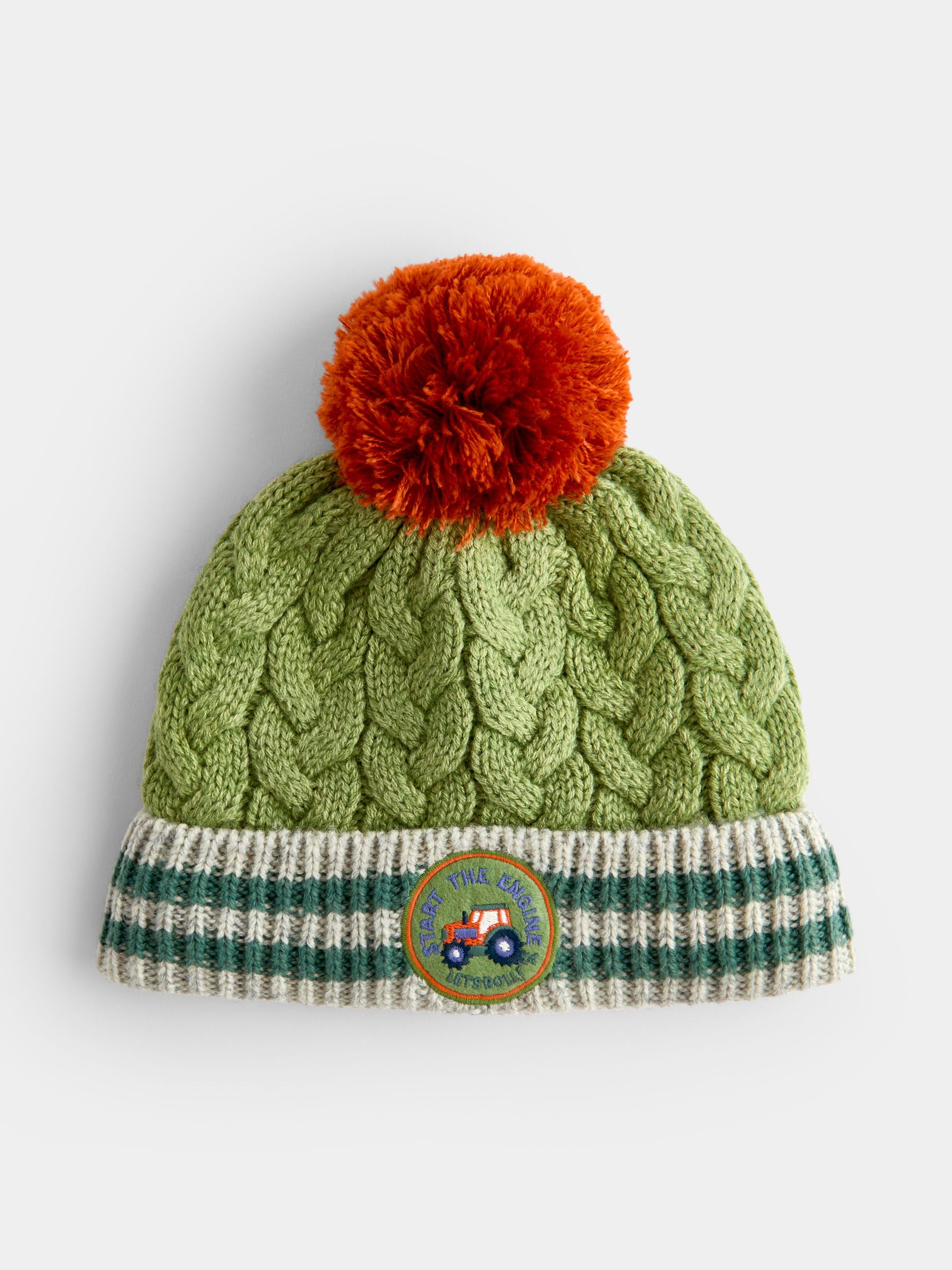 Green Tractor - Cable Knit Hat