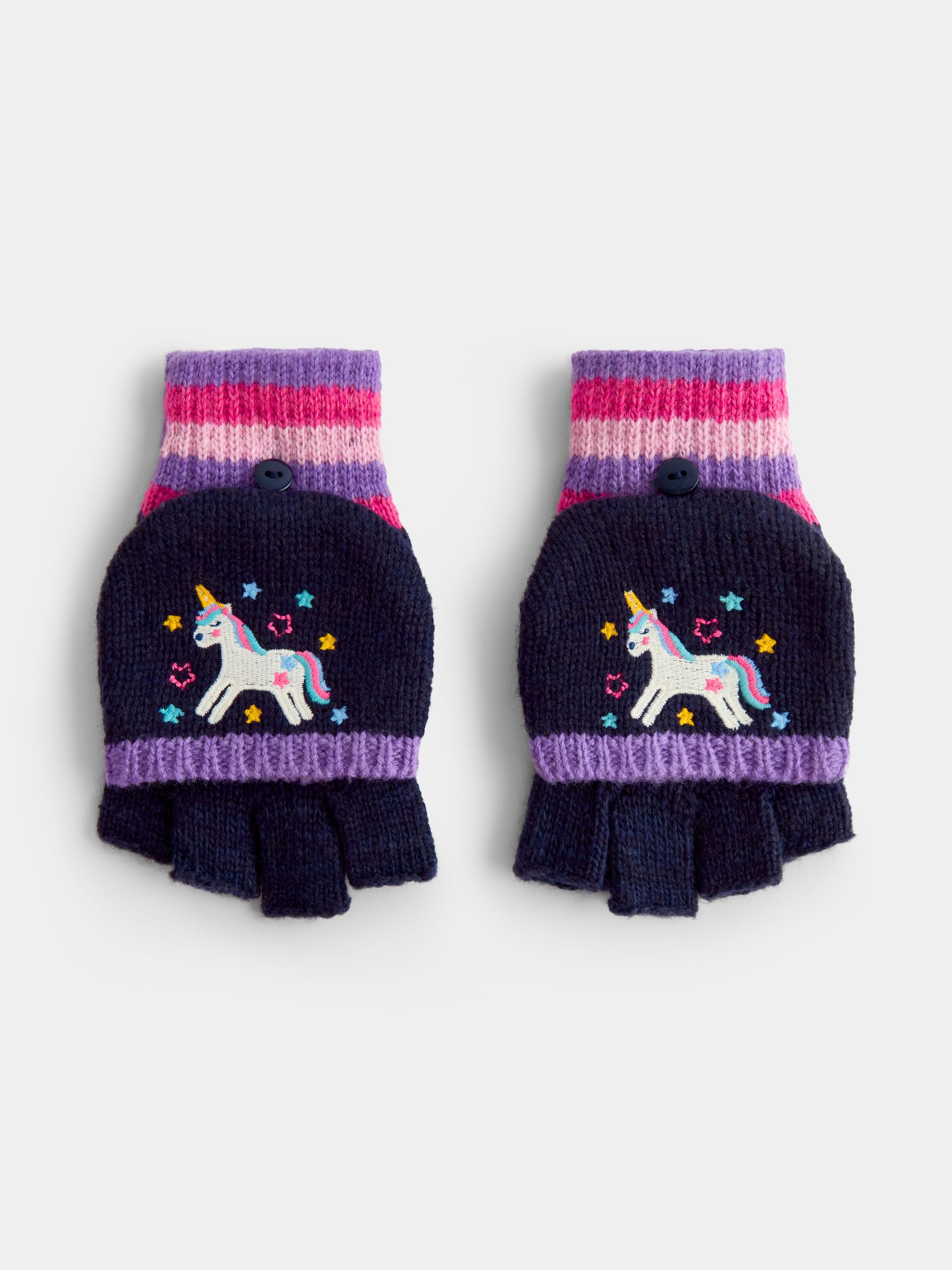Navy Unicorn - Embroidered Gloves