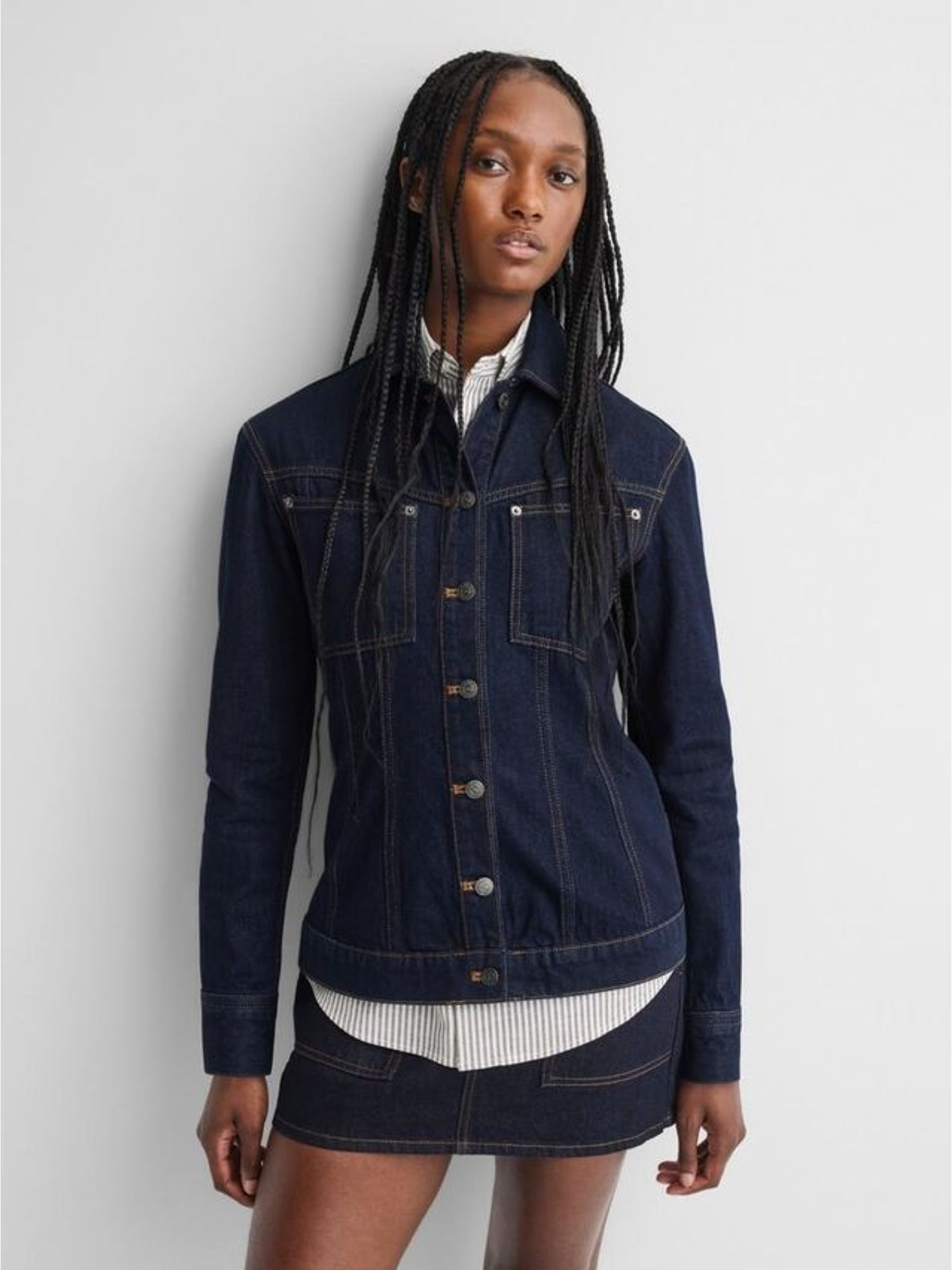Gap x A.P.C. Dark Wash - Structured Denim Jacket