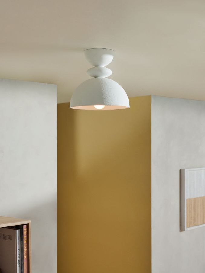 Freyja Flush Ceiling Light in White (919088) | £59