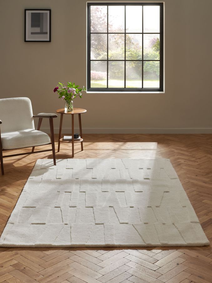 Jasper Conran London Natural Papercut Carve Pile Wool Rug (933982) | £200 - £510