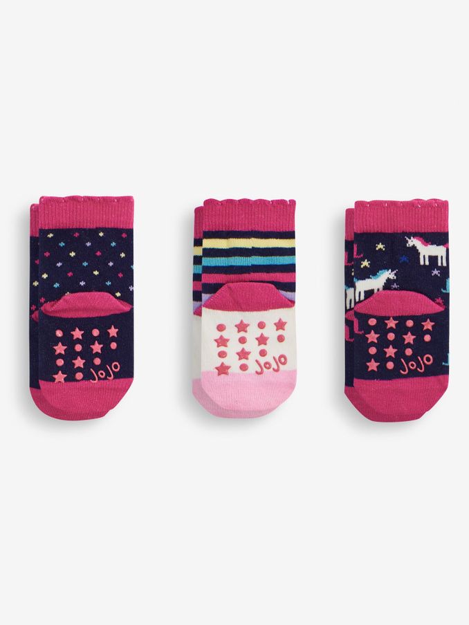 Navy Girls' 3-Pack Navy Unicorn Socks (937031) | £3
